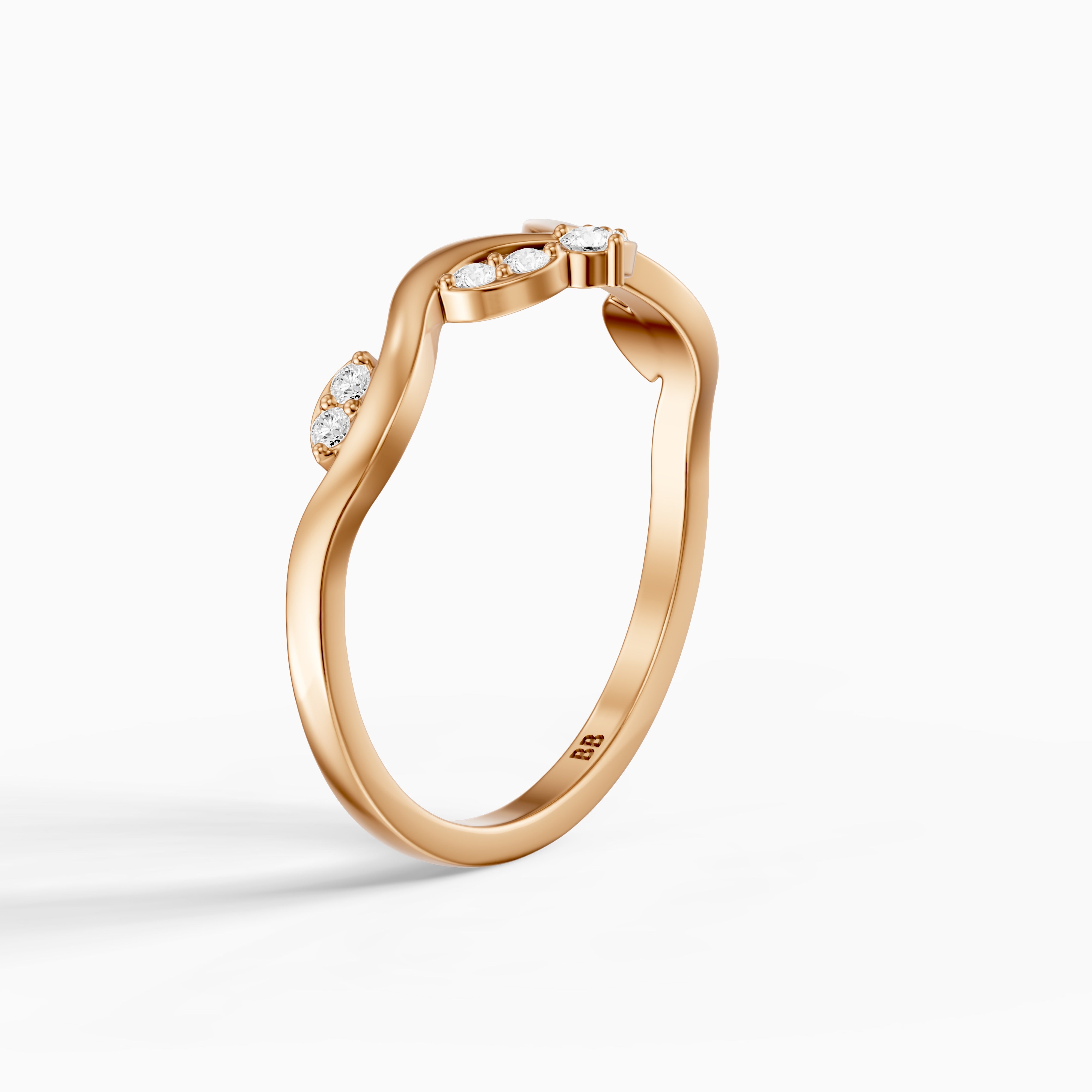 Natalie Chevron Lab Grown Diamond Wedding Band