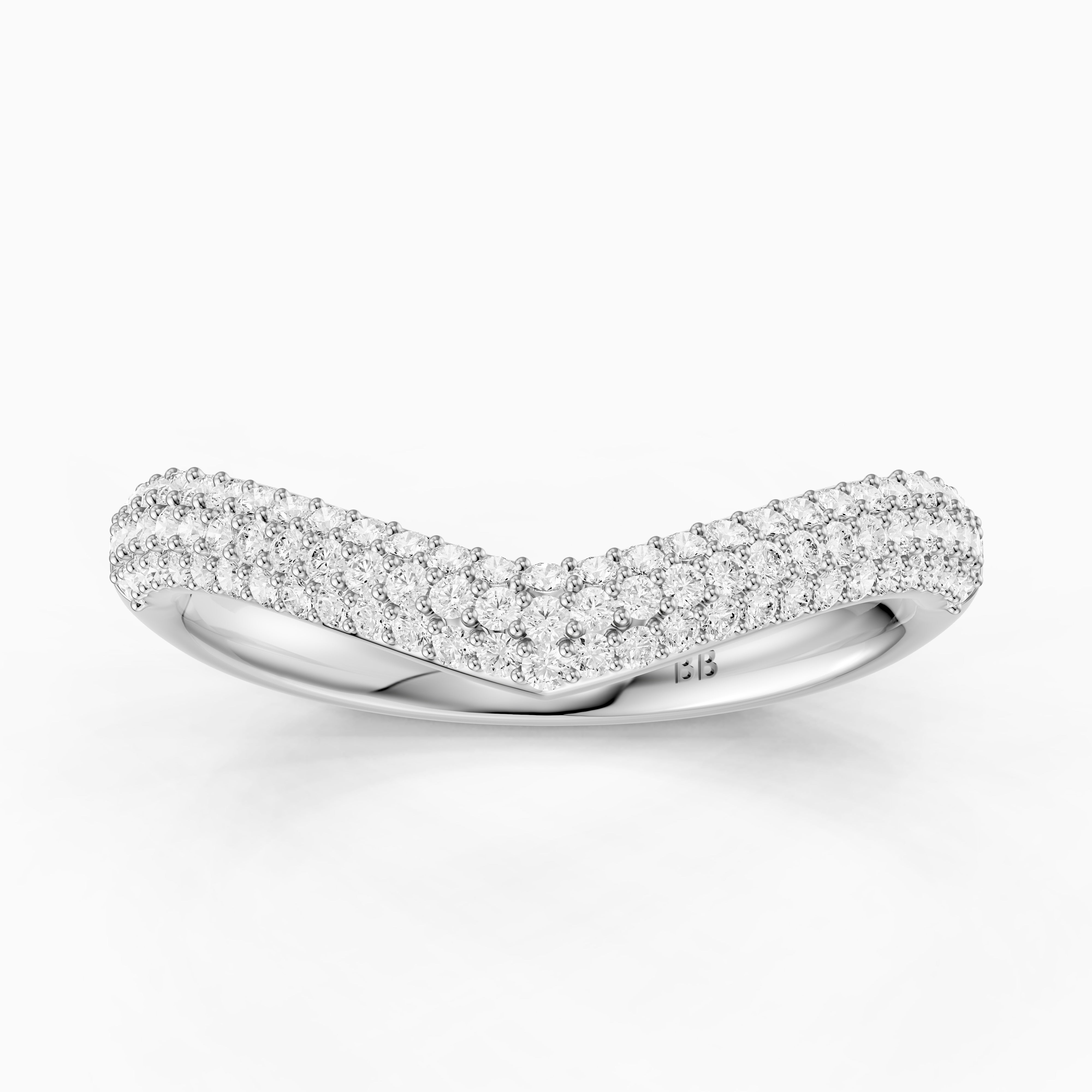 Scarlett Multi Row Pavé Lab Grown Diamond Curved Band