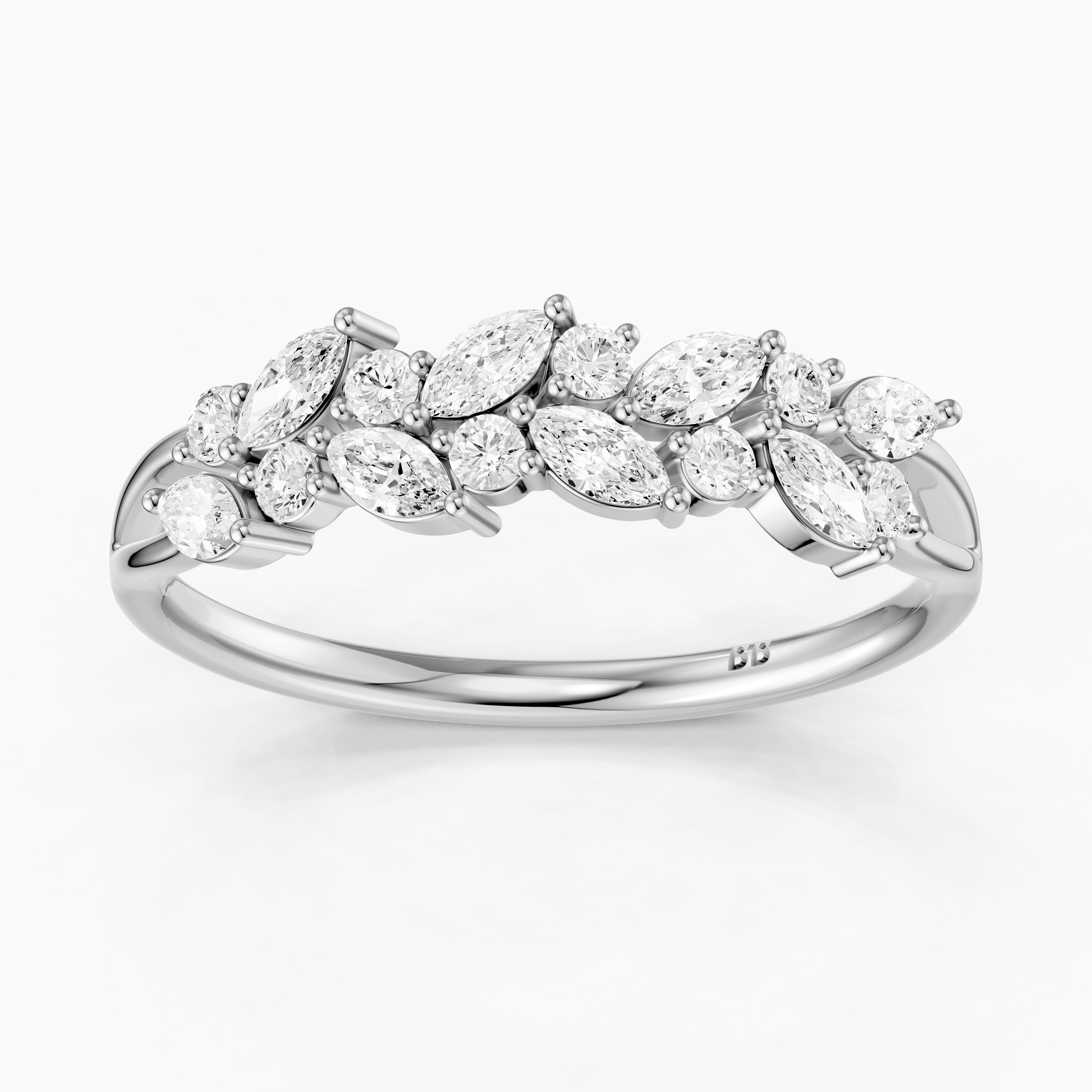 Angelina Marquise Cluster Lab Grown Diamond Anniversary Band