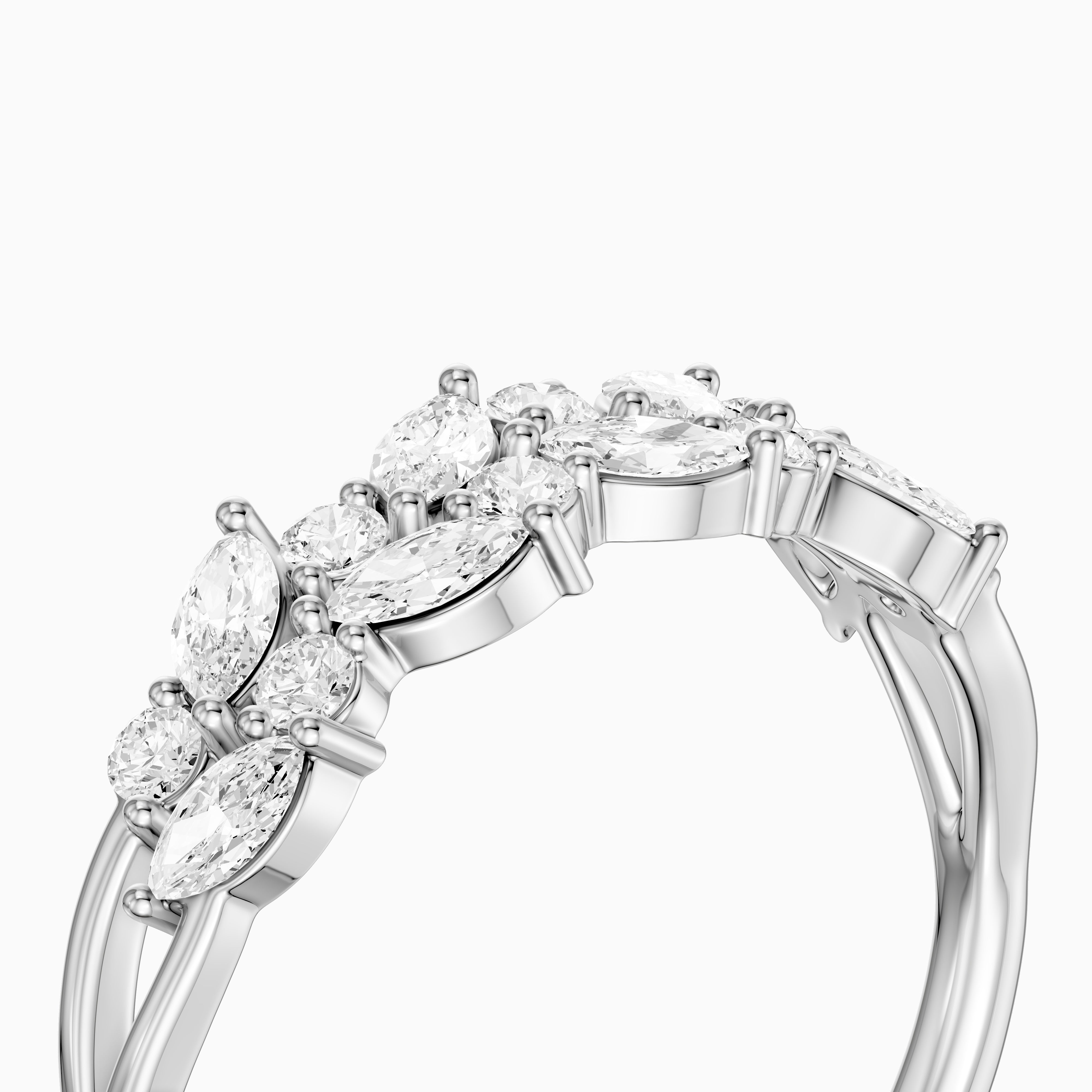 Angelina Marquise Cluster Lab Grown Diamond Anniversary Band