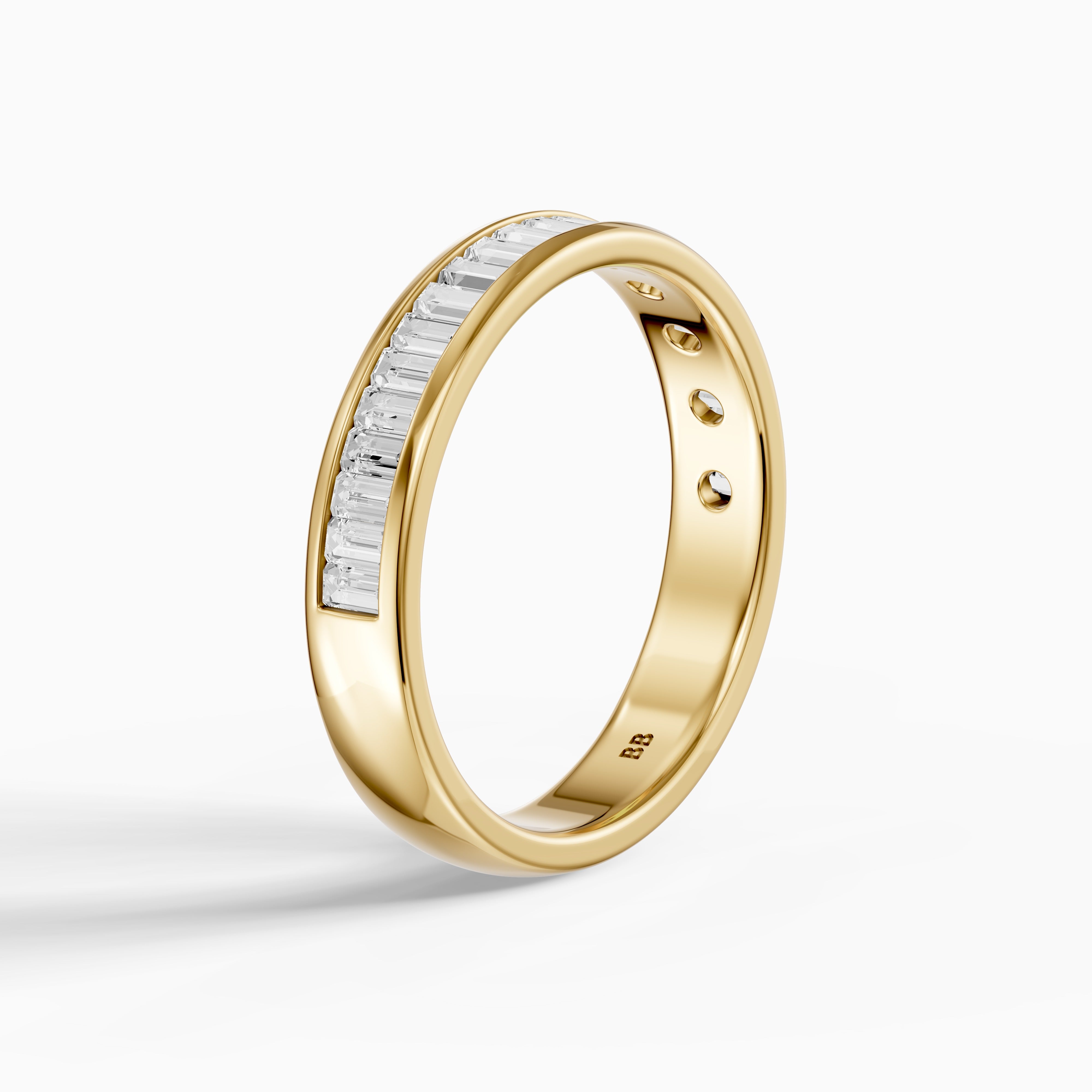 Megan Baguette Cut Channel Set Lab Grown Diamond Eternity Wedding Band