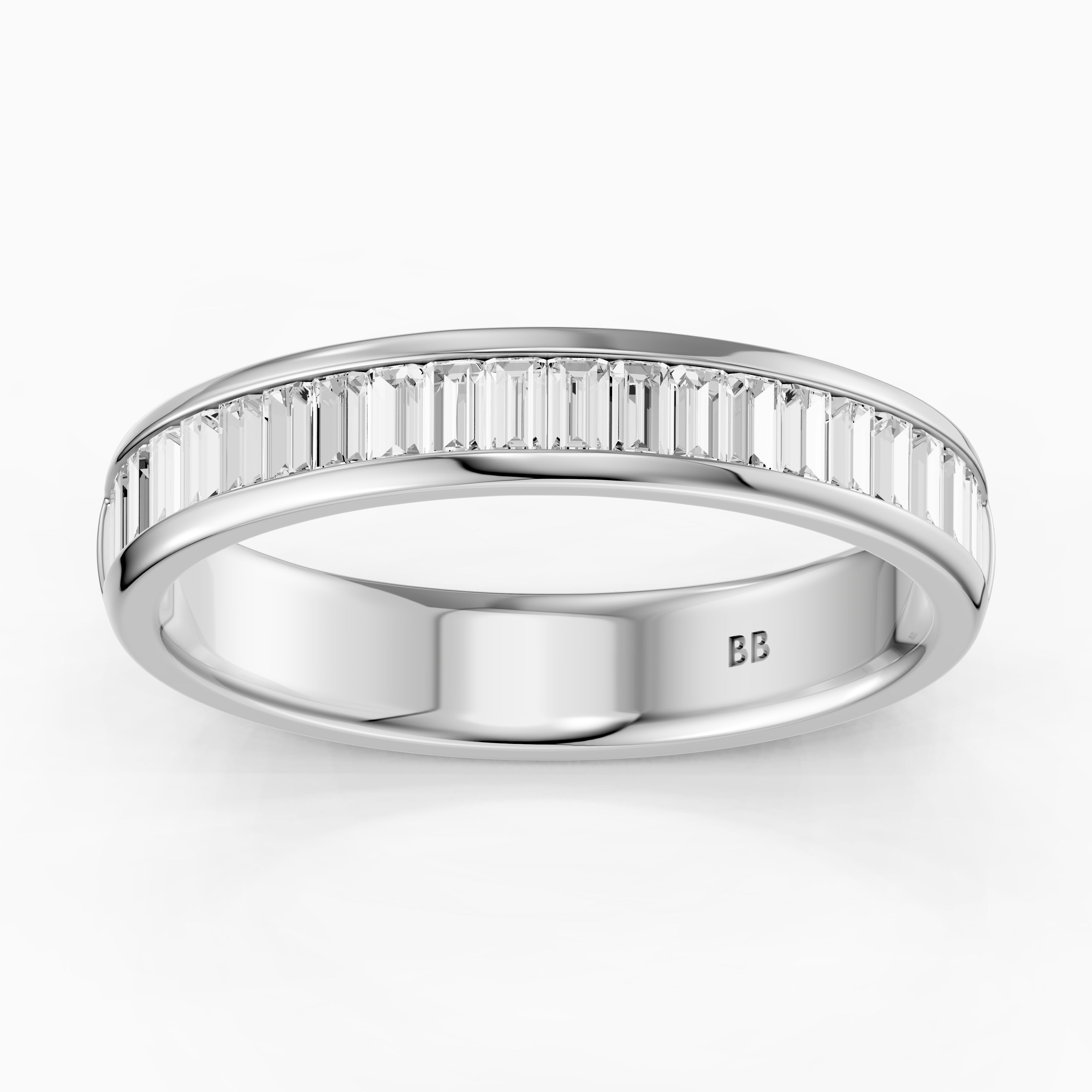 Megan Baguette Cut Channel Set Lab Grown Diamond Eternity Wedding Band