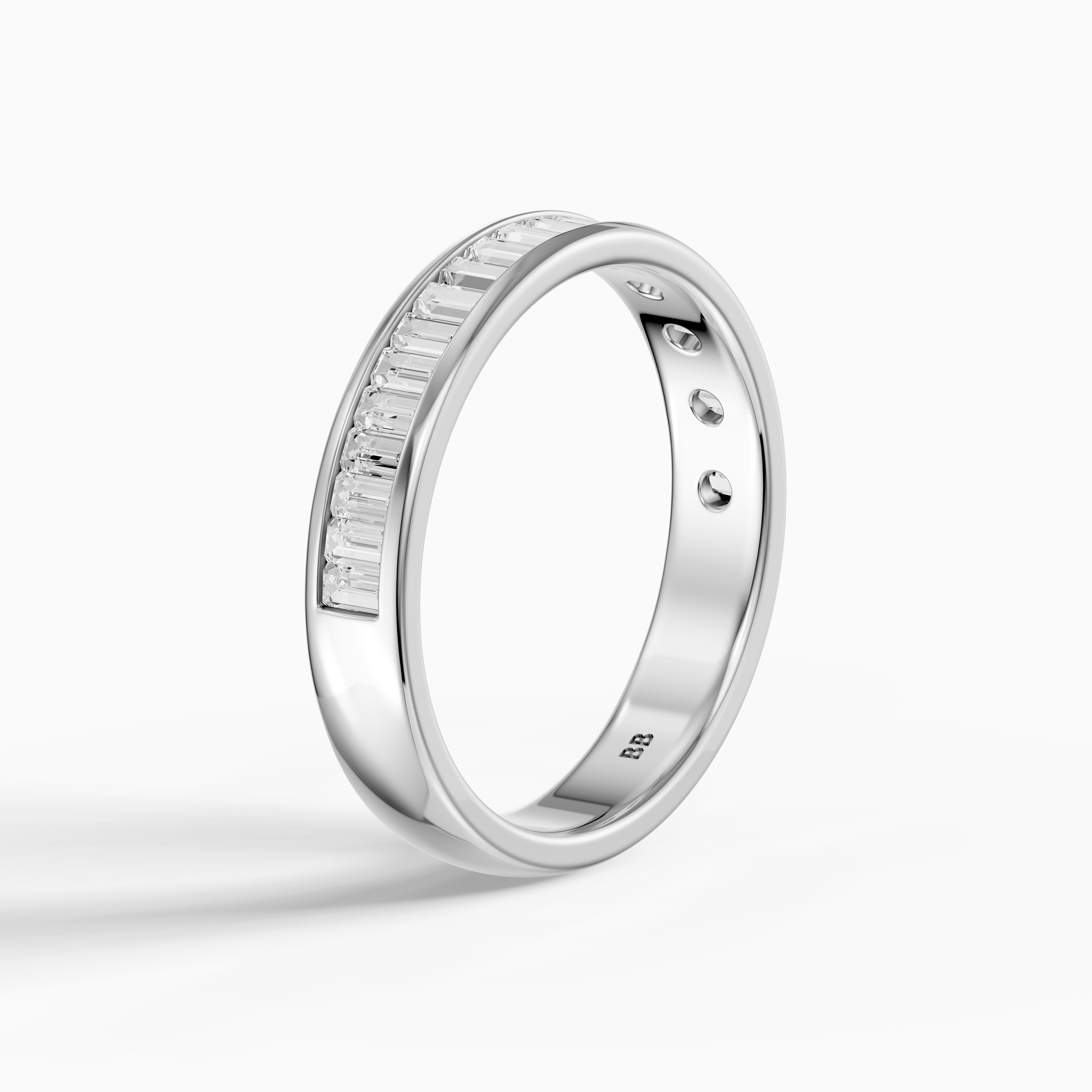 Megan Baguette Cut Channel Set Lab Grown Diamond Eternity Wedding Band