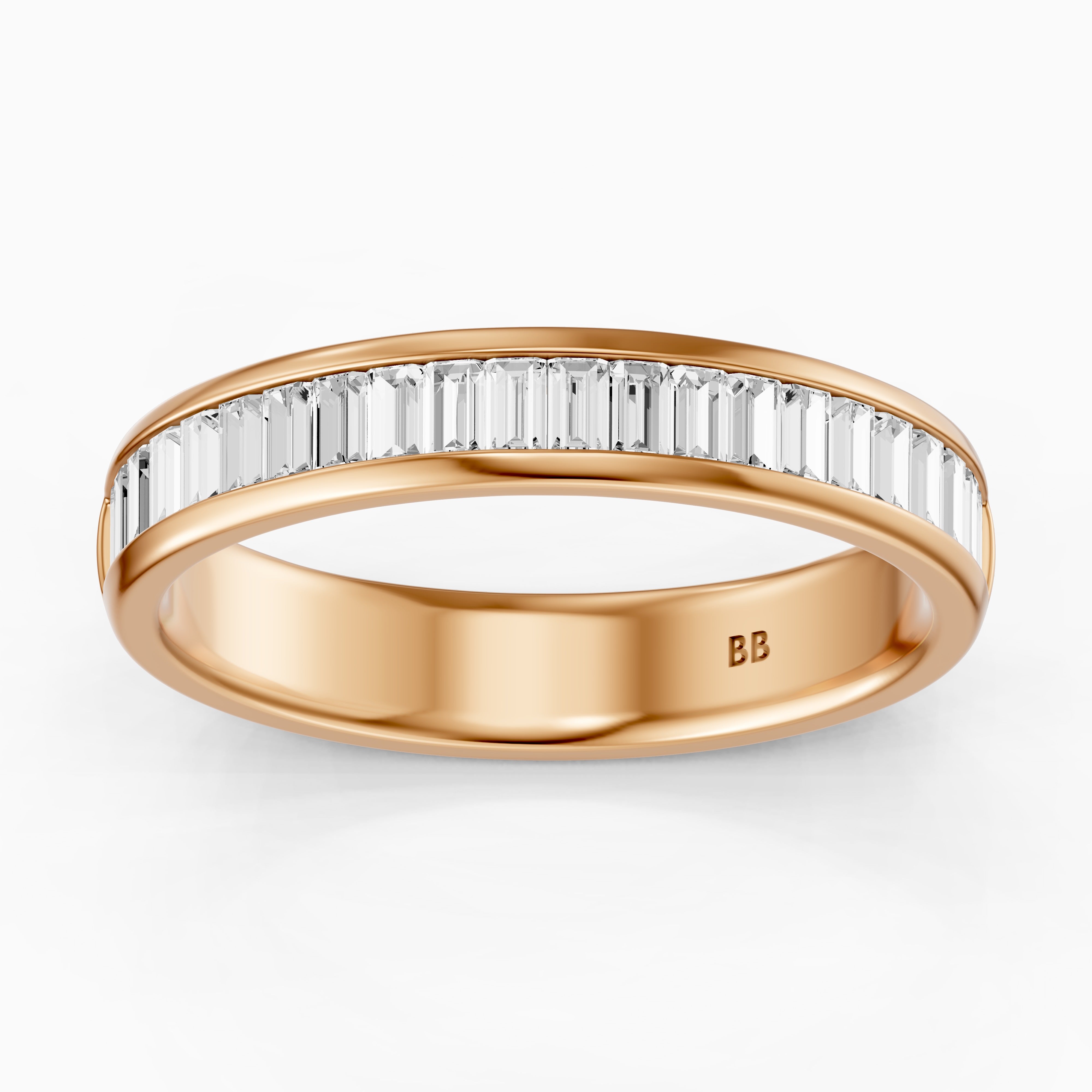 Megan Baguette Cut Channel Set Lab Grown Diamond Eternity Wedding Band