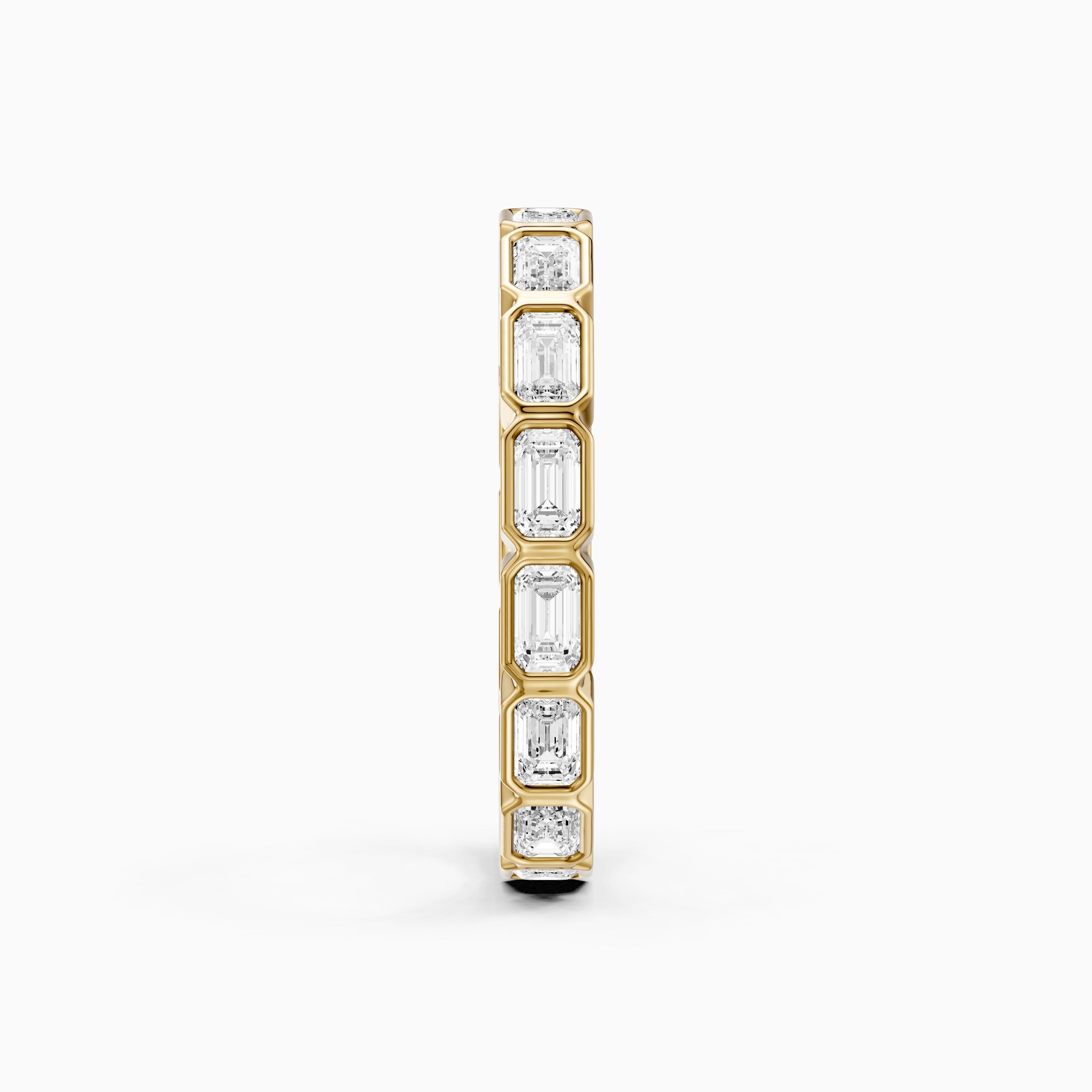 Billie Emerald Cut Bezel Set Lab Grown Diamond Eternity Wedding Band