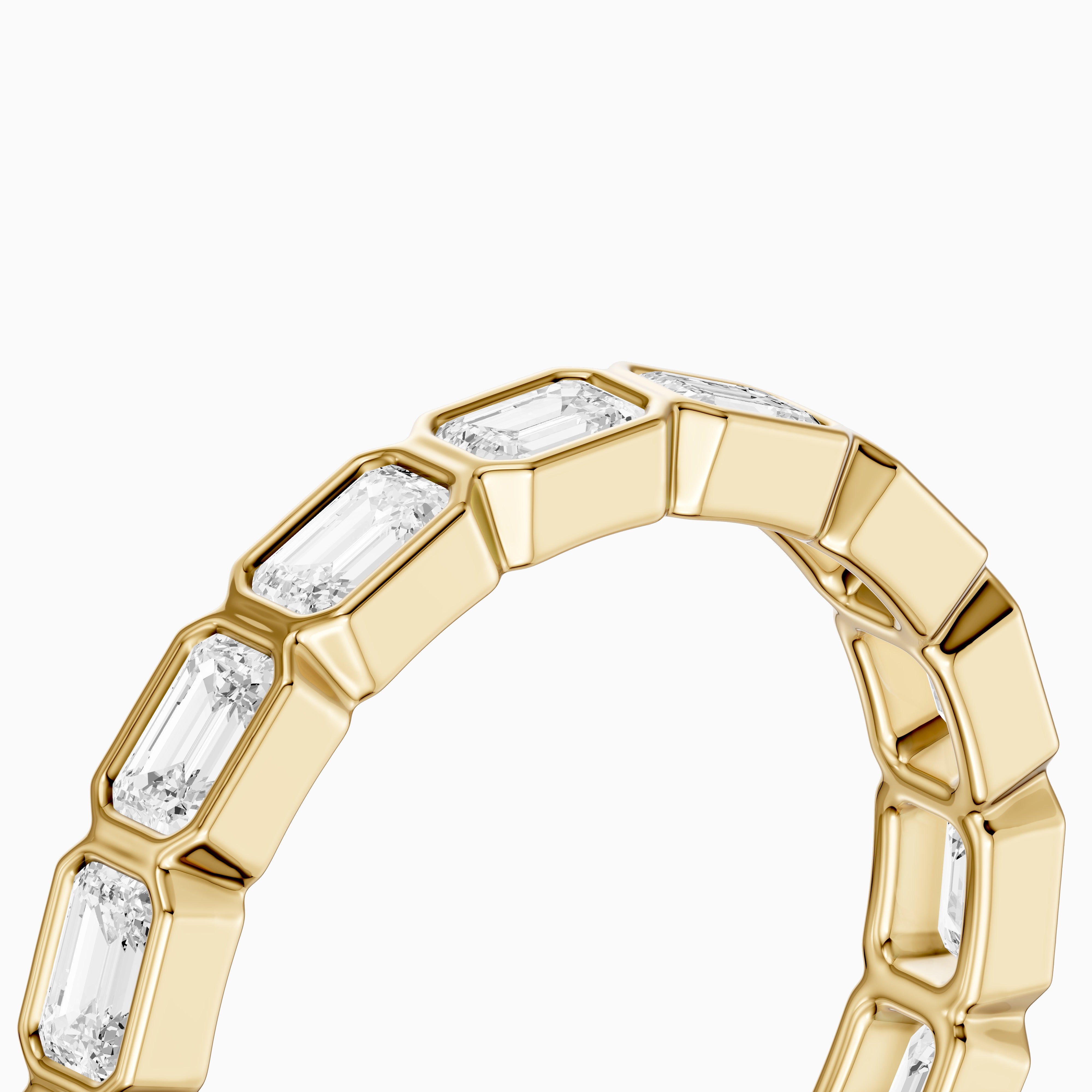 Billie Emerald Cut Bezel Set Lab Grown Diamond Eternity Wedding Band