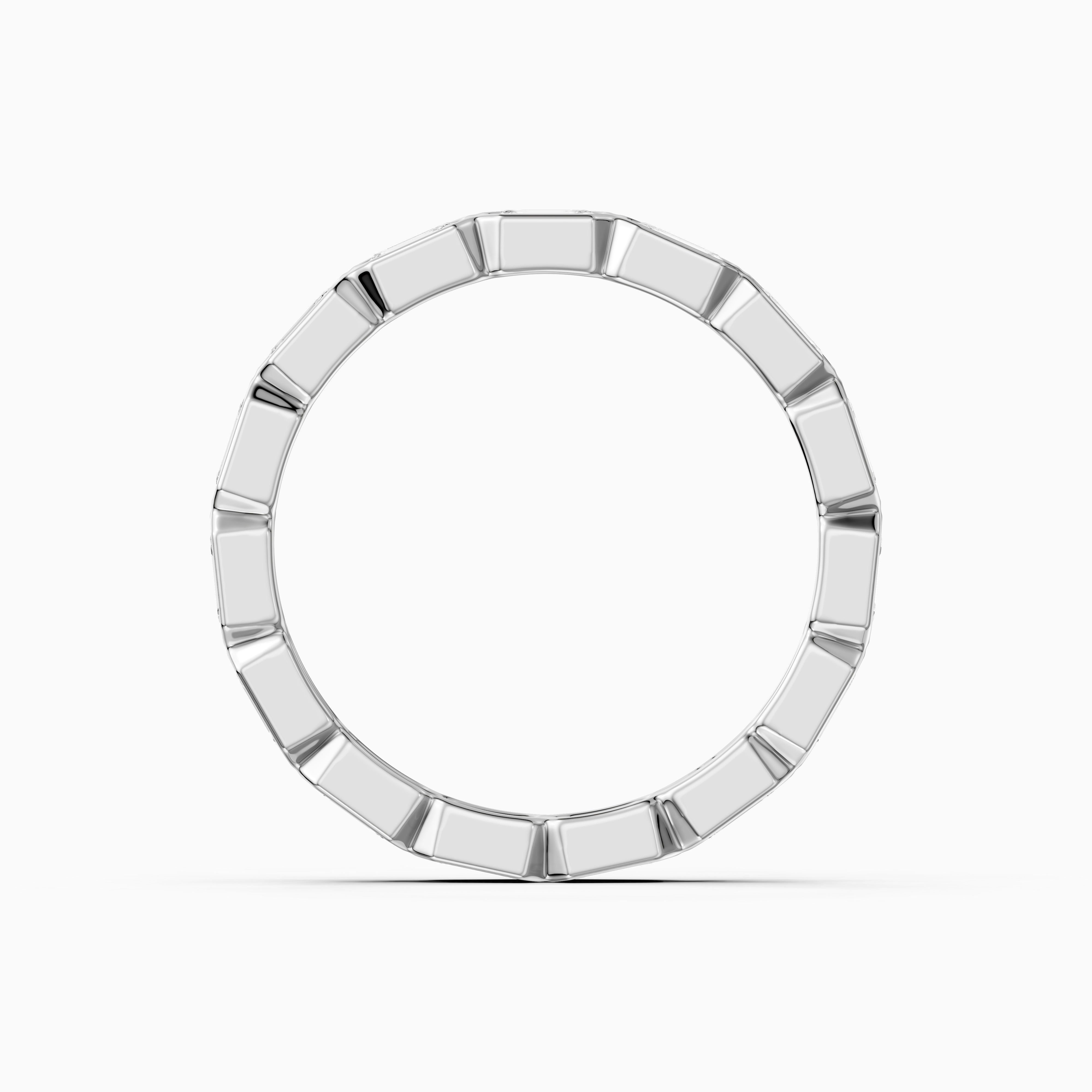 Billie Emerald Cut Bezel Set Lab Grown Diamond Eternity Wedding Band