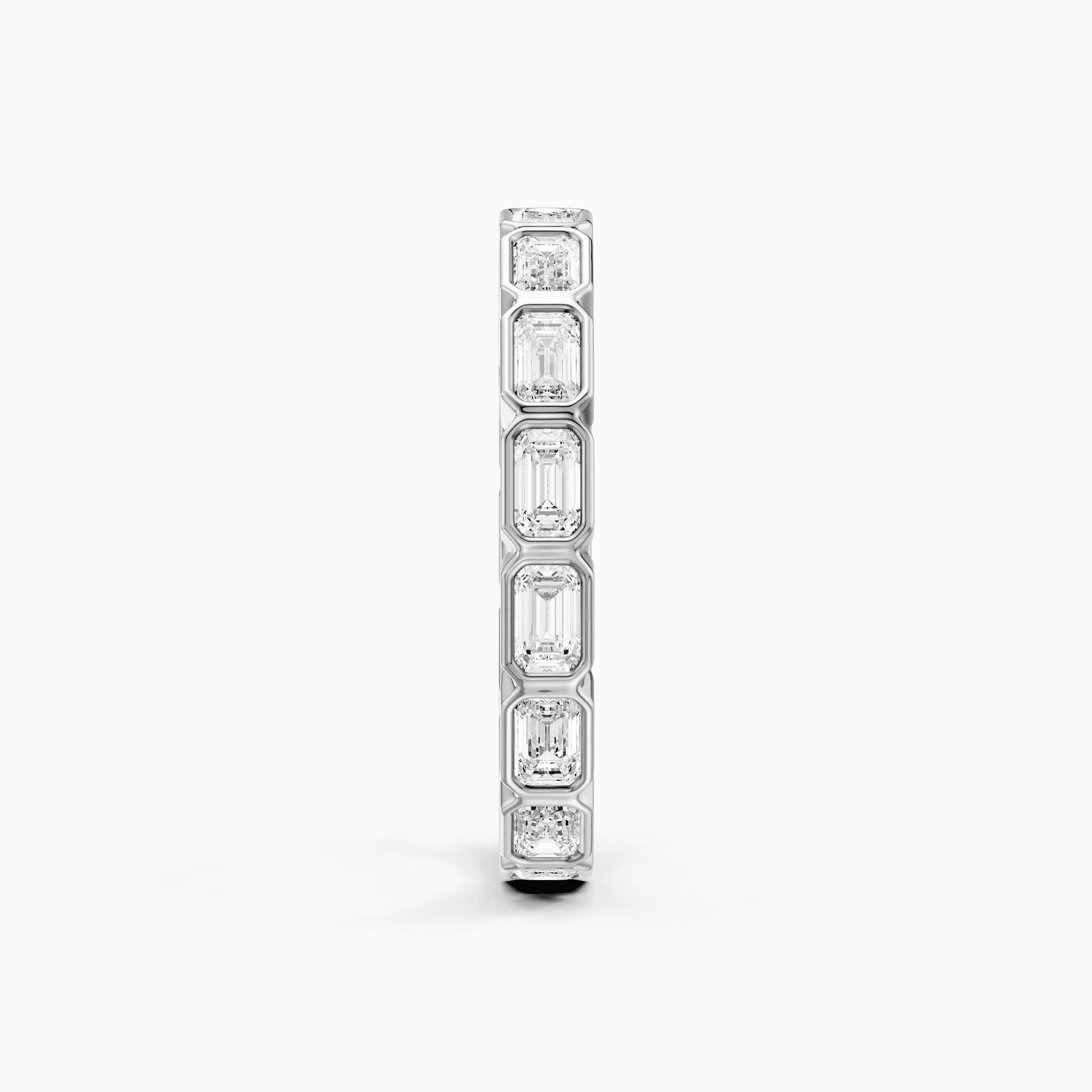 Billie Emerald Cut Bezel Set Lab Grown Diamond Eternity Wedding Band