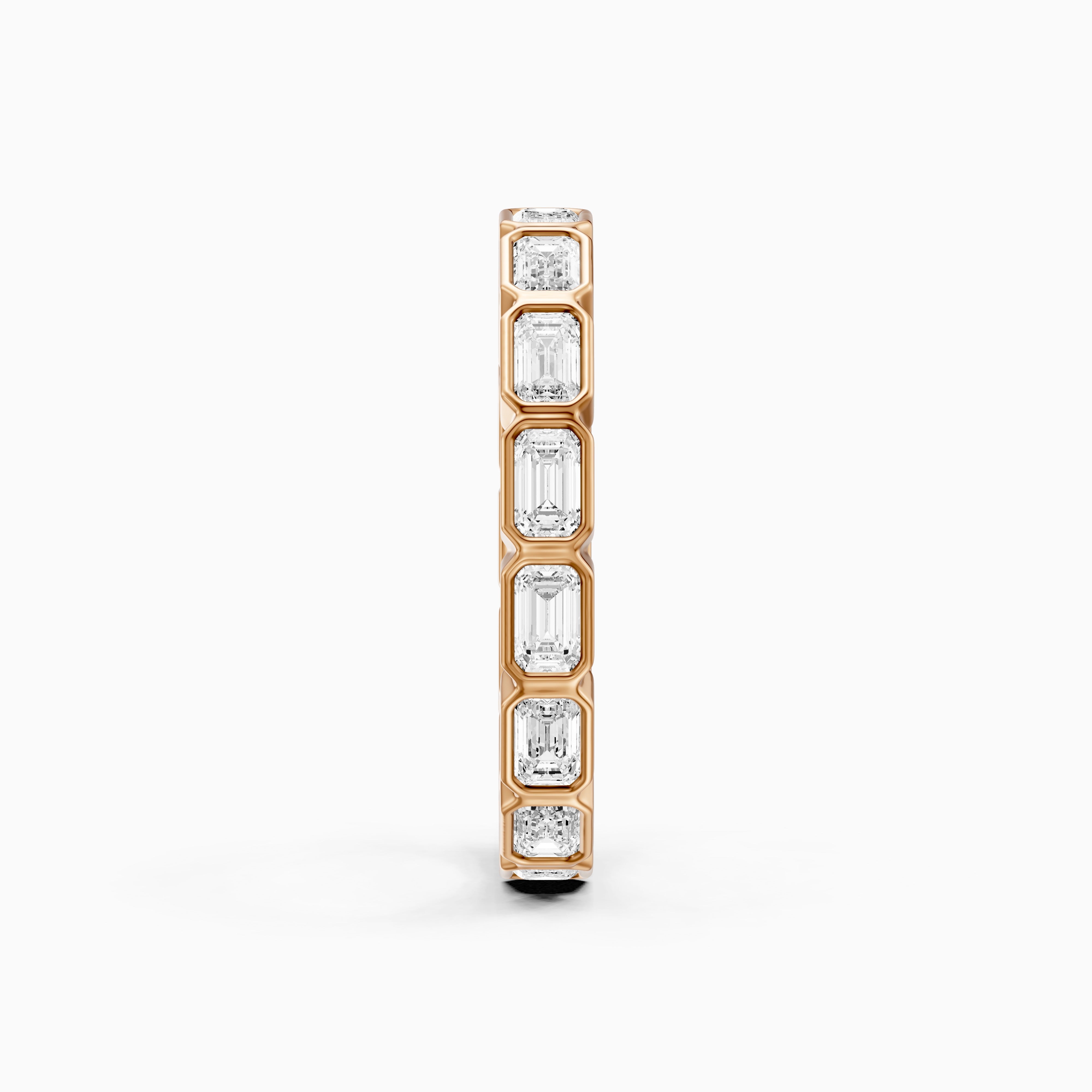 Billie Emerald Cut Bezel Set Lab Grown Diamond Eternity Wedding Band