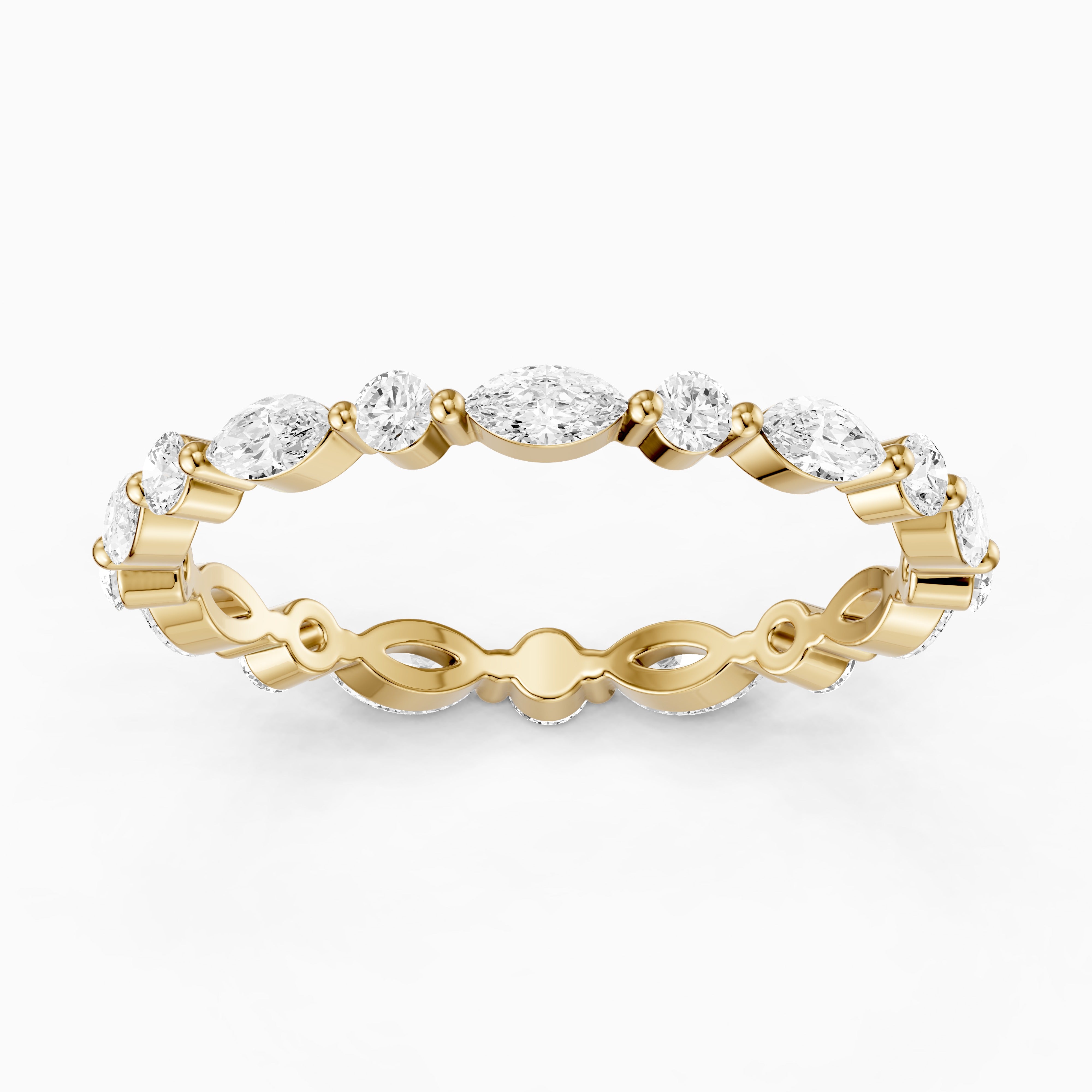 Dua Round and Marquise Lab Grown Diamond Stackable Eternity Band