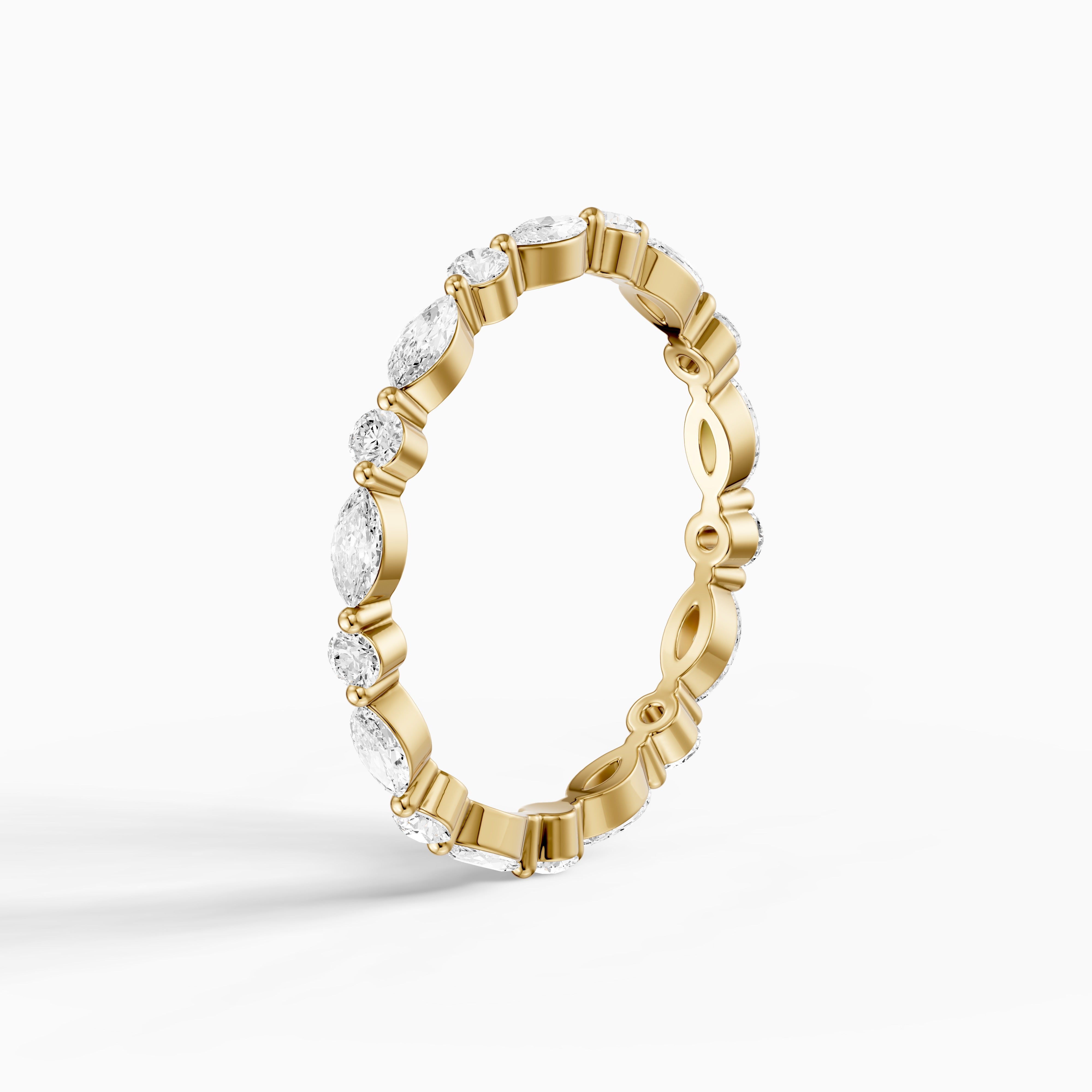 Dua Round and Marquise Lab Grown Diamond Stackable Eternity Band