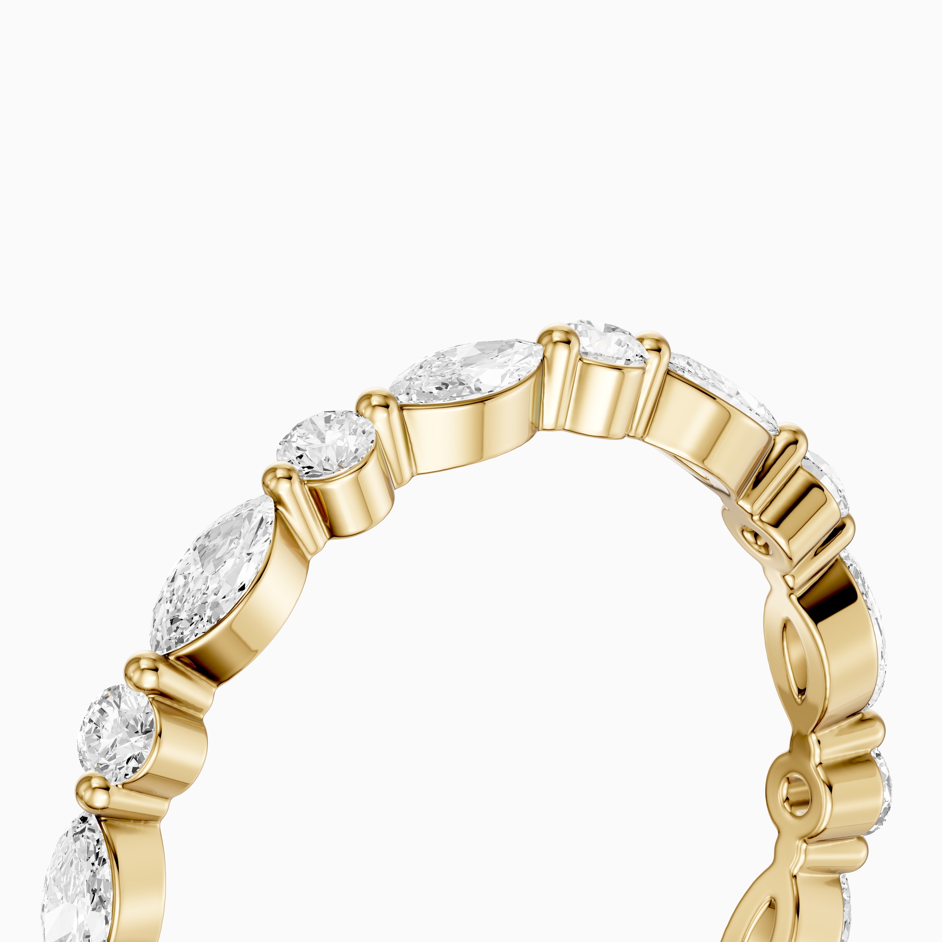 Dua Round and Marquise Lab Grown Diamond Stackable Eternity Band
