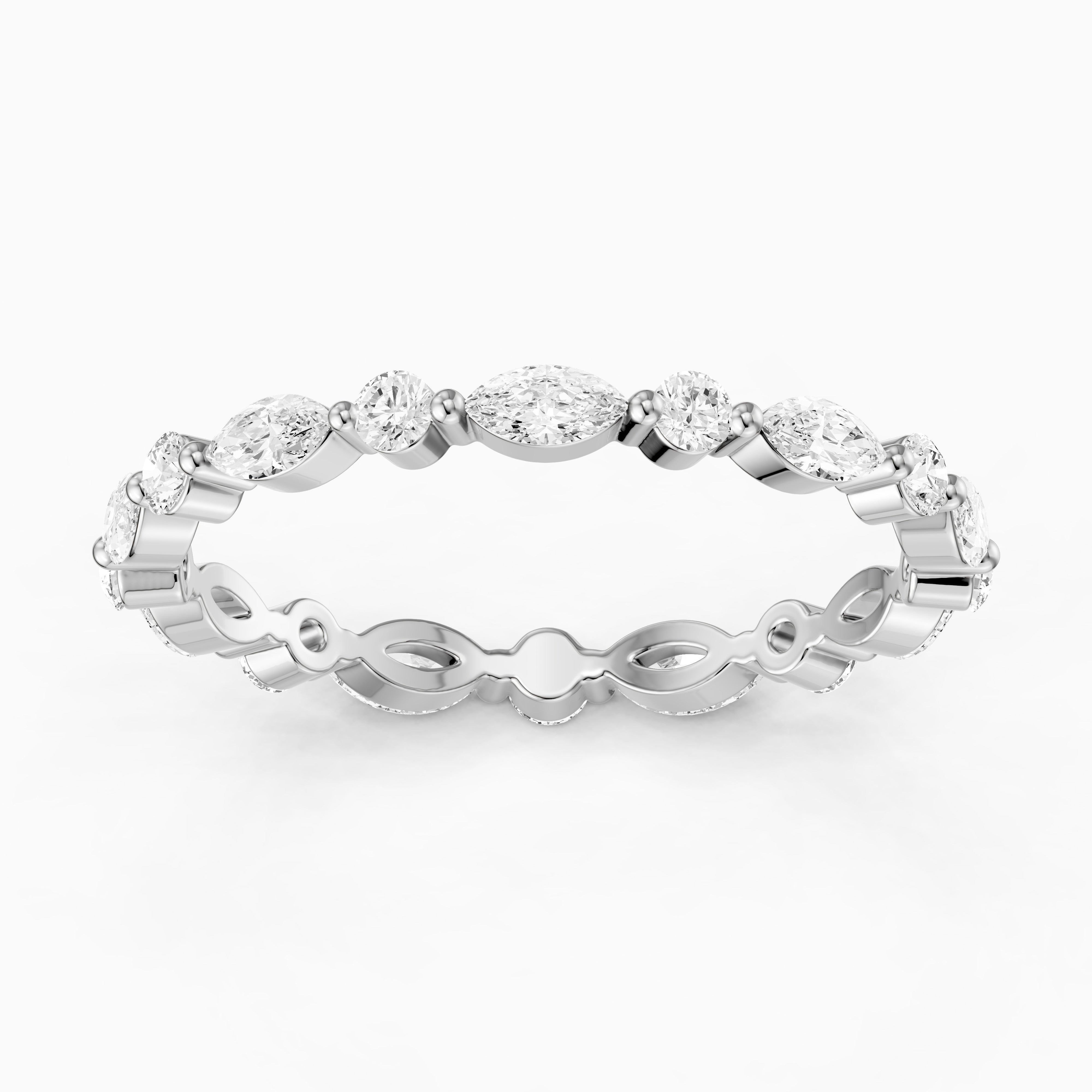 Dua Round and Marquise Lab Grown Diamond Stackable Eternity Band
