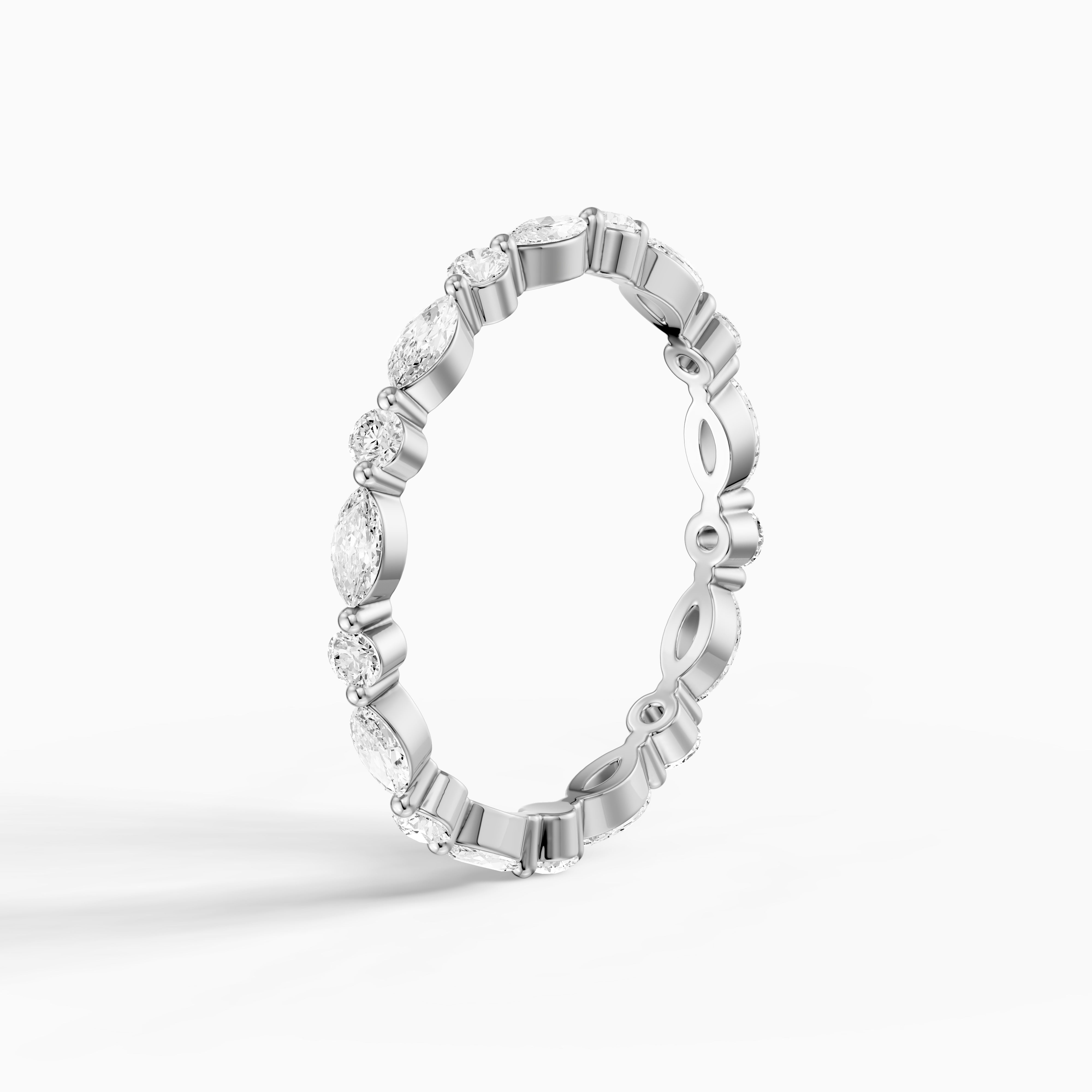 Dua Round and Marquise Lab Grown Diamond Stackable Eternity Band