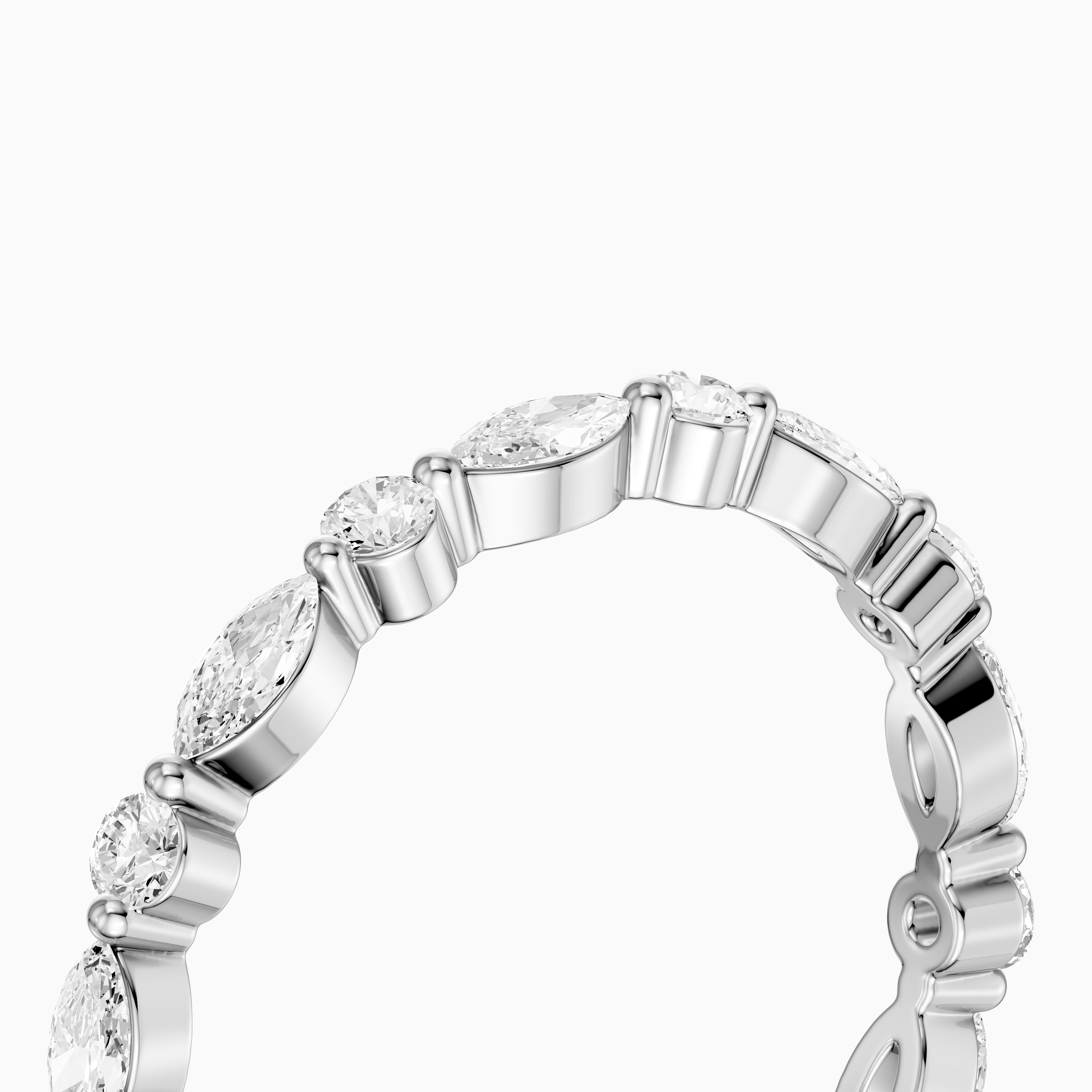 Dua Round and Marquise Lab Grown Diamond Stackable Eternity Band