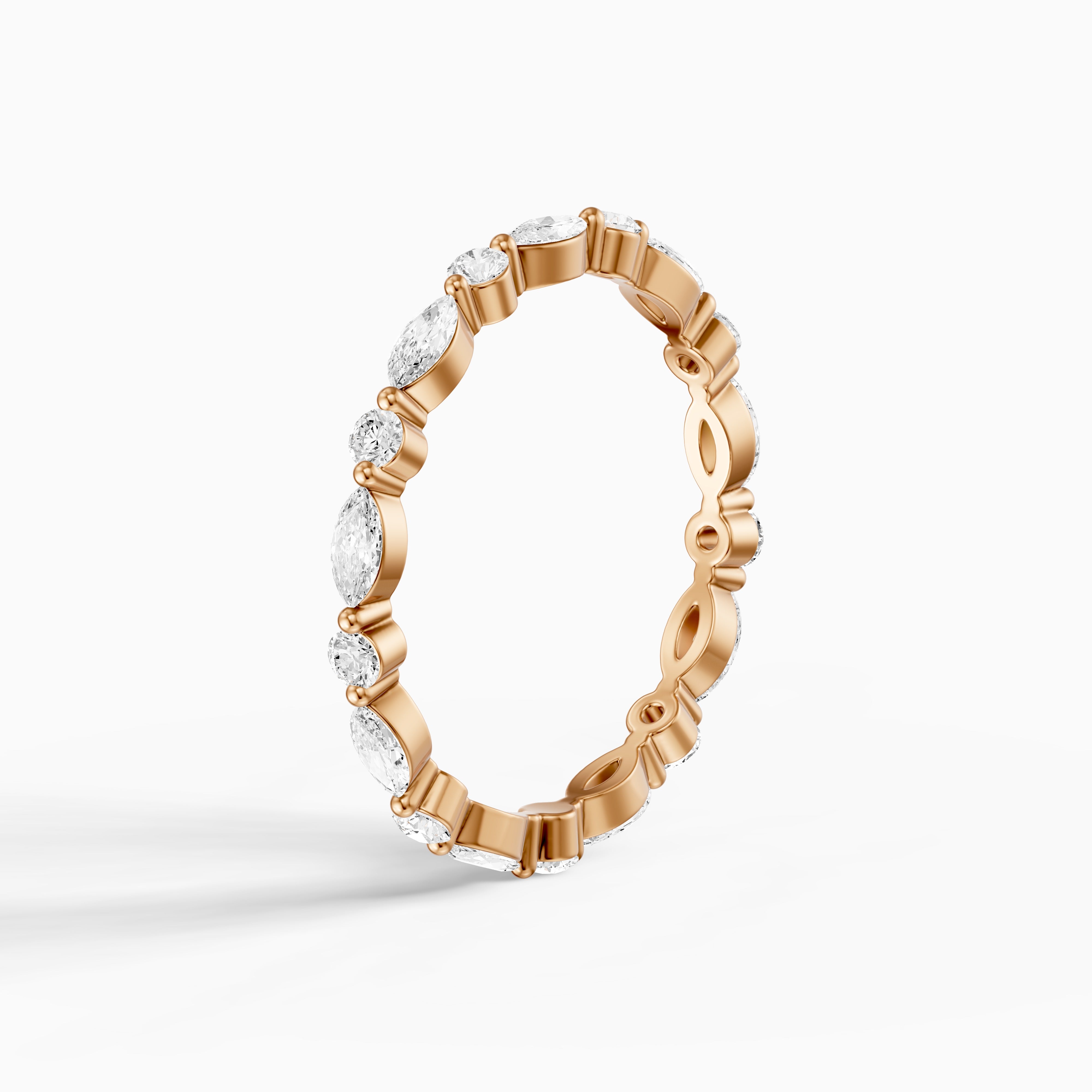 Dua Round and Marquise Lab Grown Diamond Stackable Eternity Band