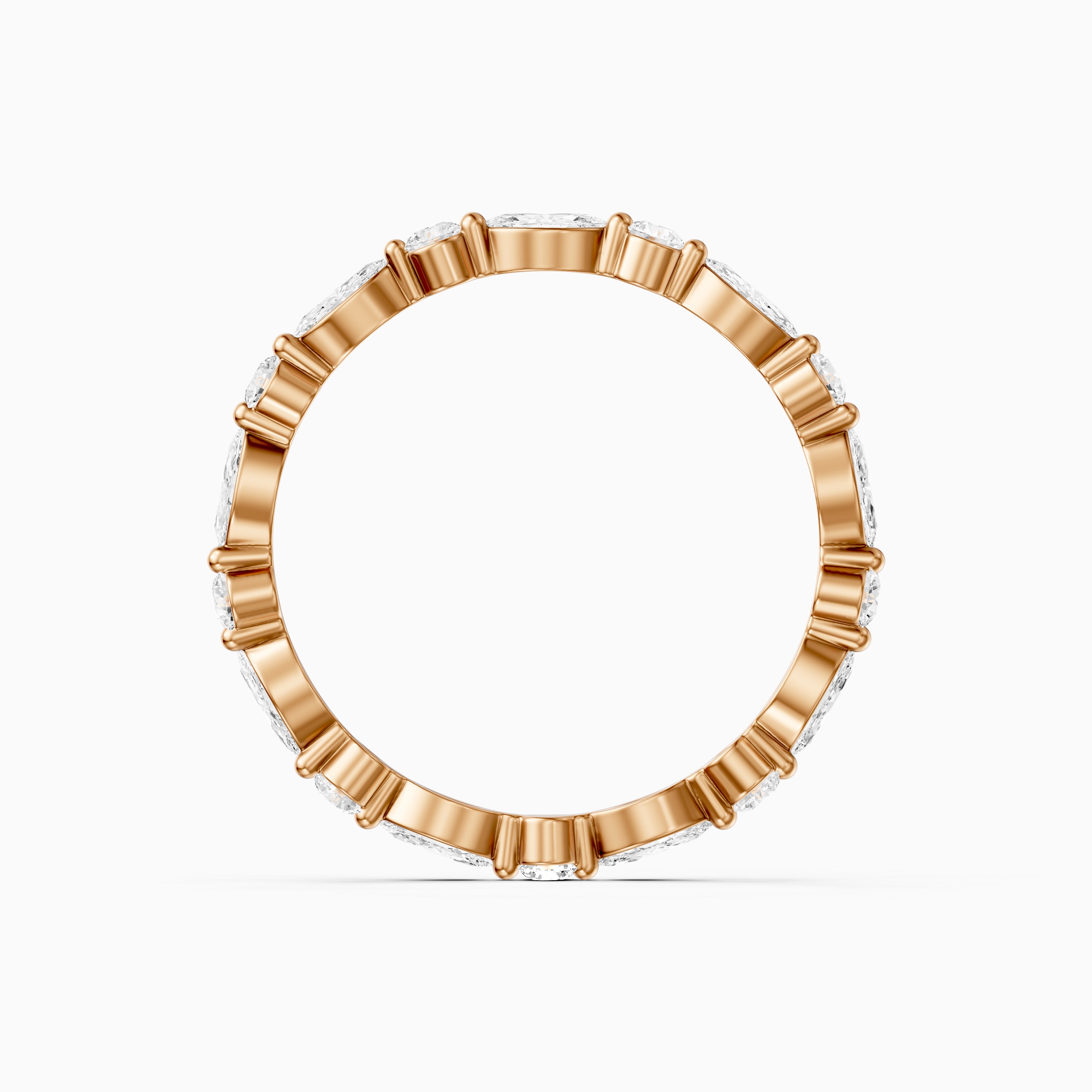 Dua Round and Marquise Lab Grown Diamond Stackable Eternity Band