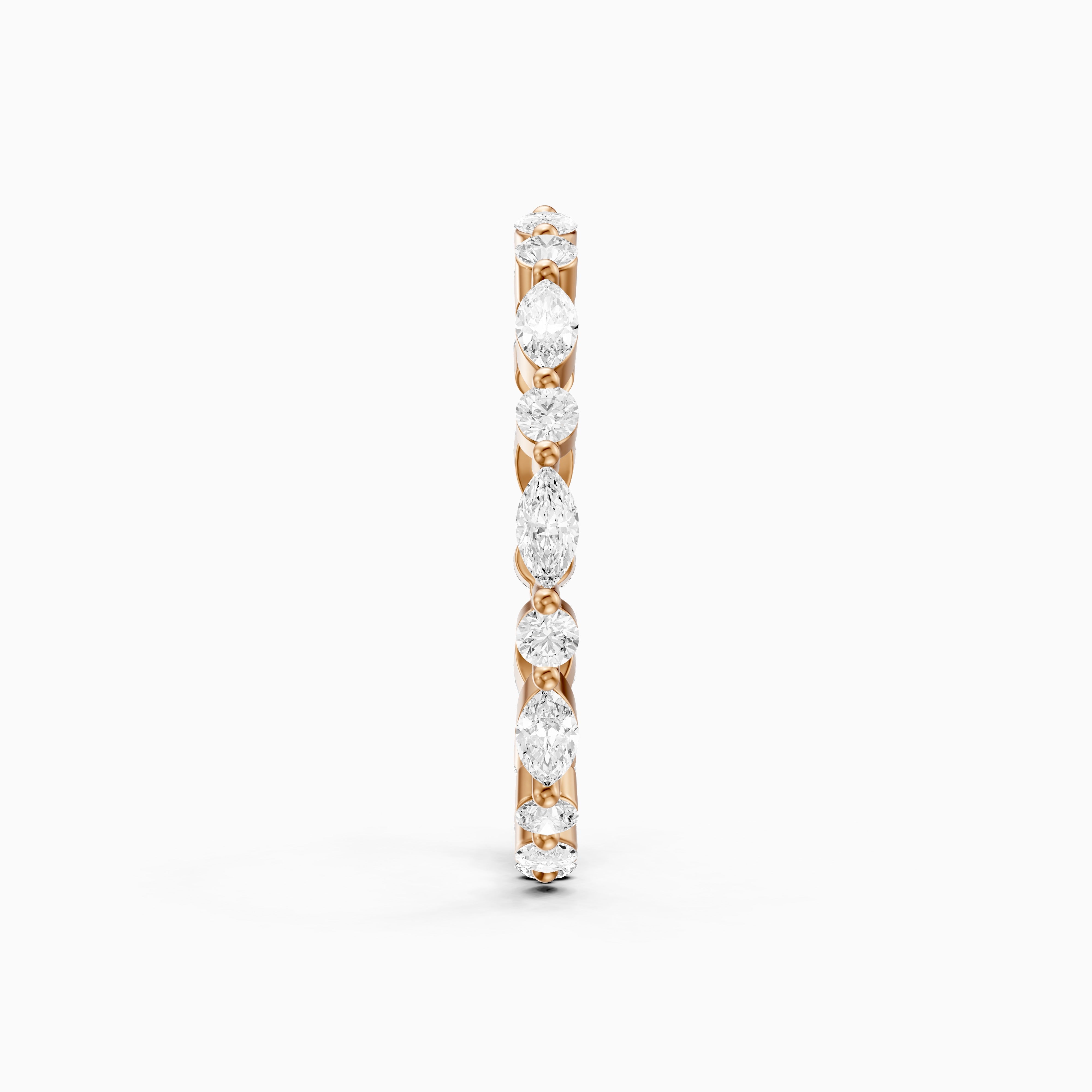Dua Round and Marquise Lab Grown Diamond Stackable Eternity Band
