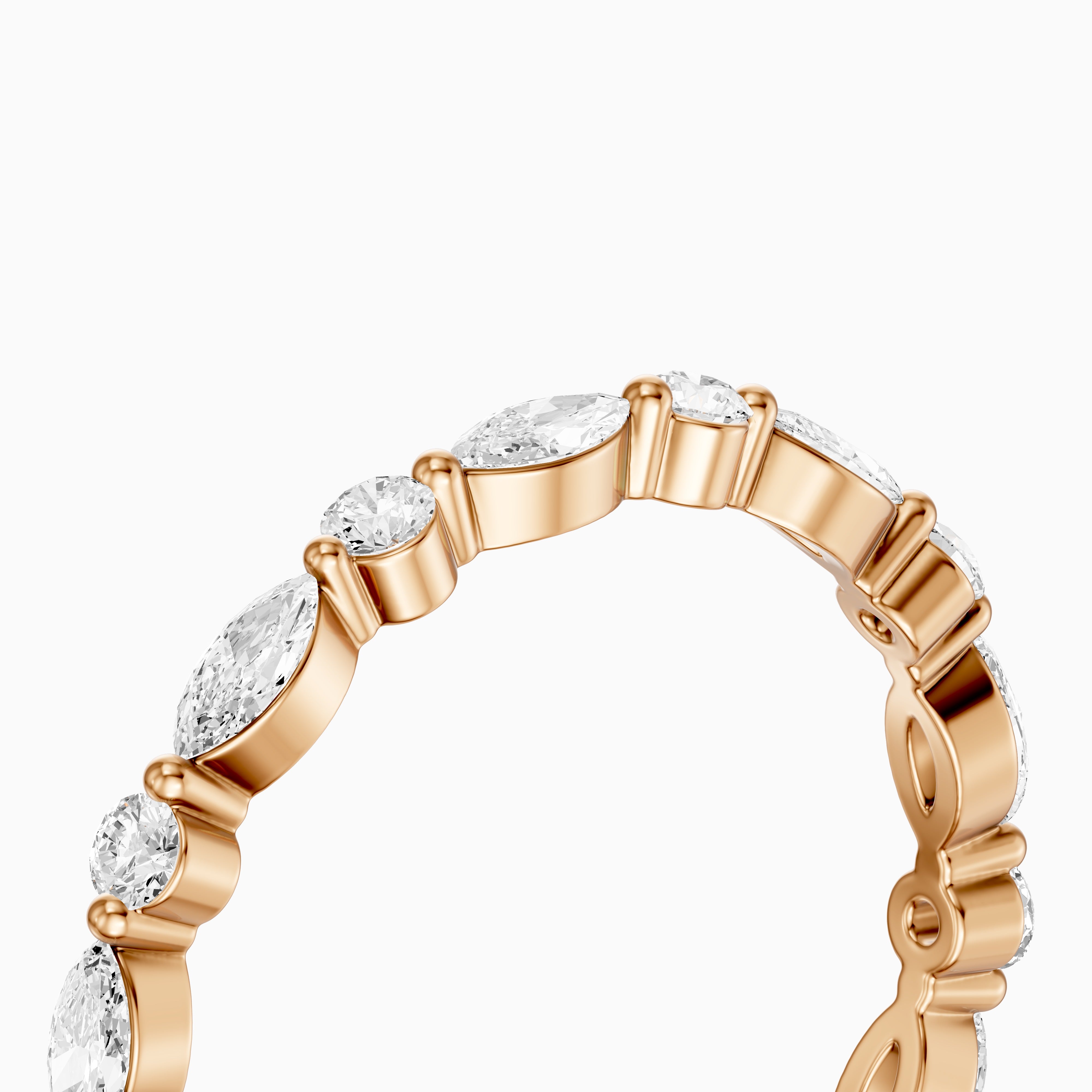 Dua Round and Marquise Lab Grown Diamond Stackable Eternity Band