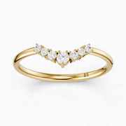 Nicki Round Lab Diamond V Shape Curved Wedding Band