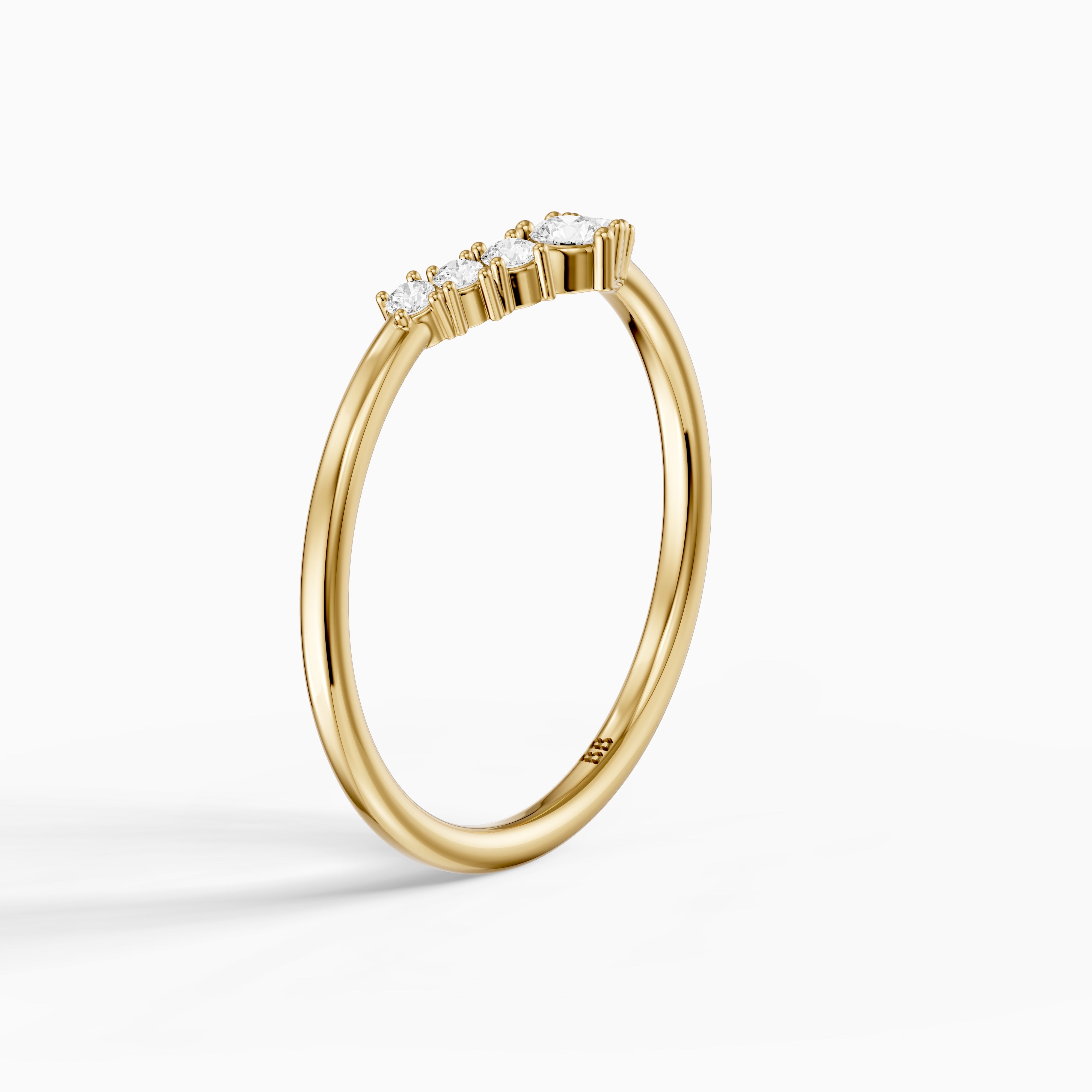 Nicki Round Lab Diamond V Shape Curved Wedding Band