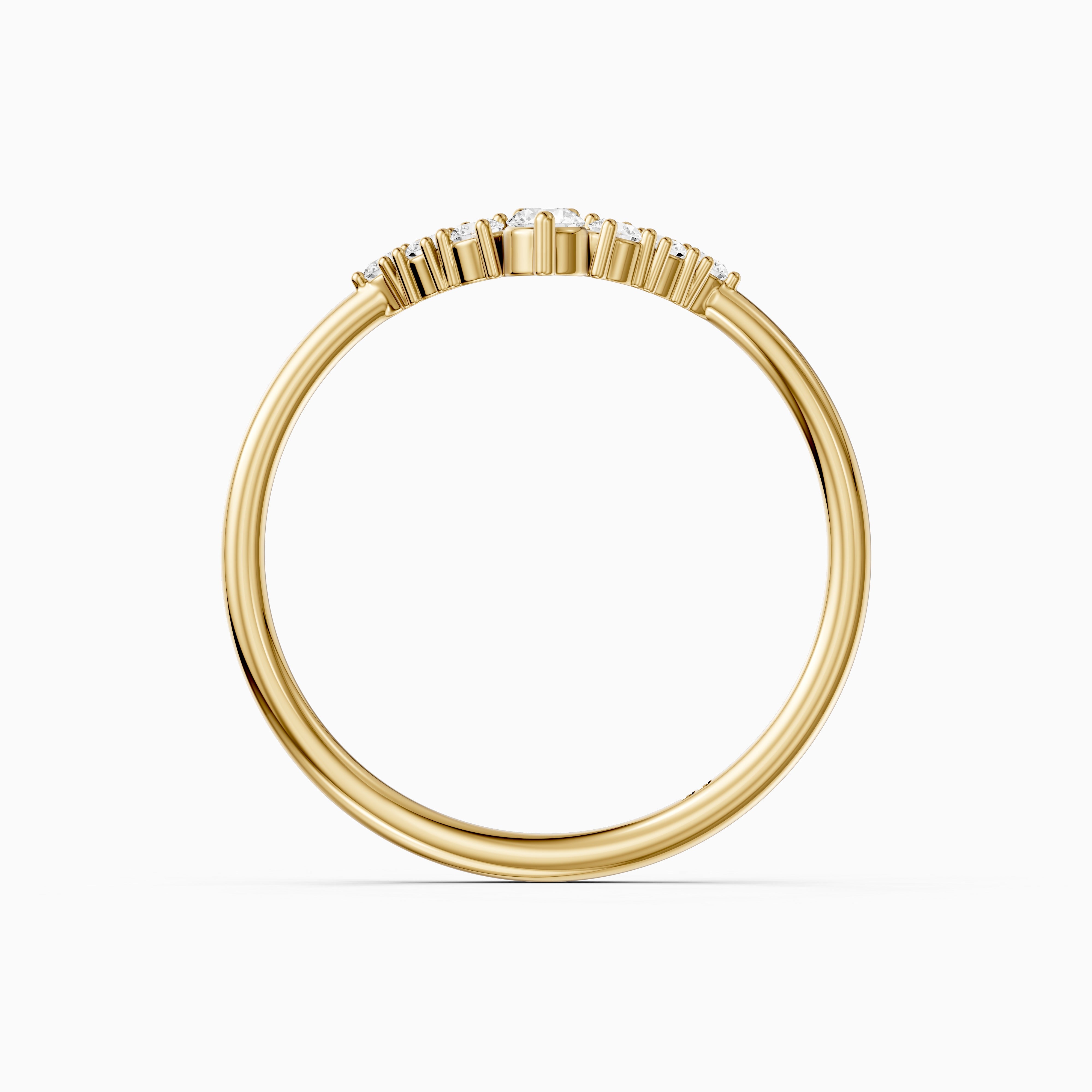 Nicki Round Lab Diamond V Shape Curved Wedding Band