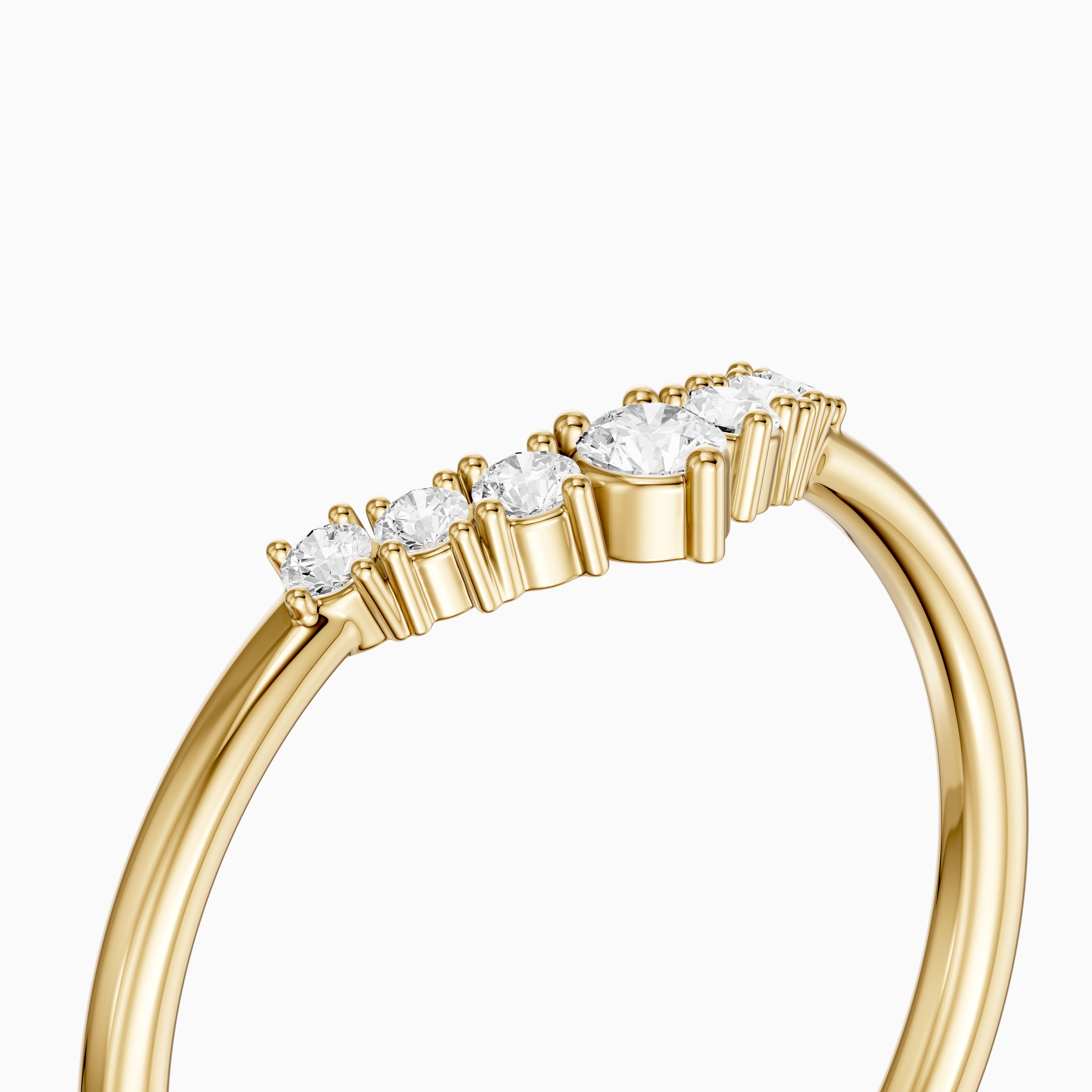 Nicki Round Lab Diamond V Shape Curved Wedding Band