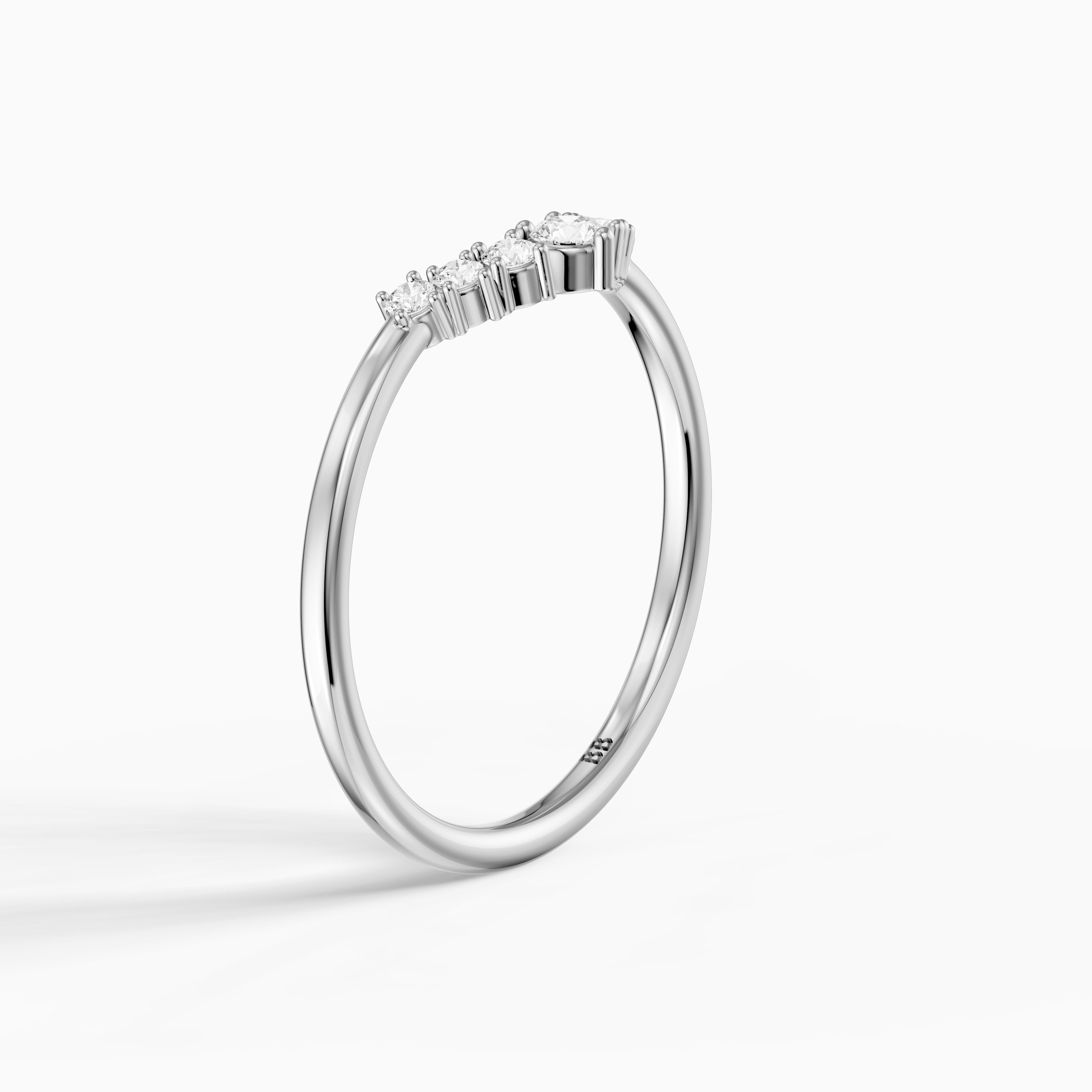 Nicki Round Lab Diamond V Shape Curved Wedding Band