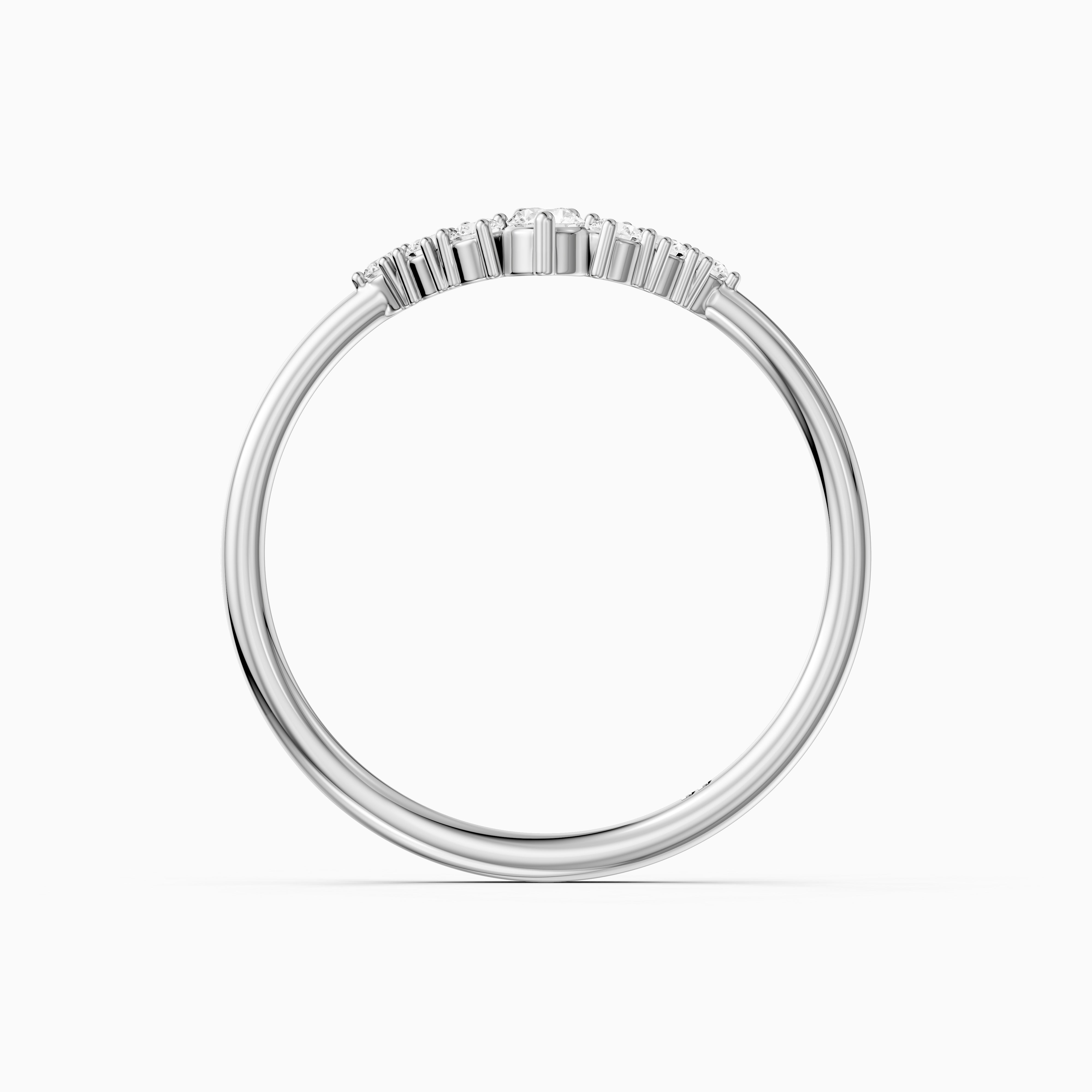 Nicki Round Lab Diamond V Shape Curved Wedding Band