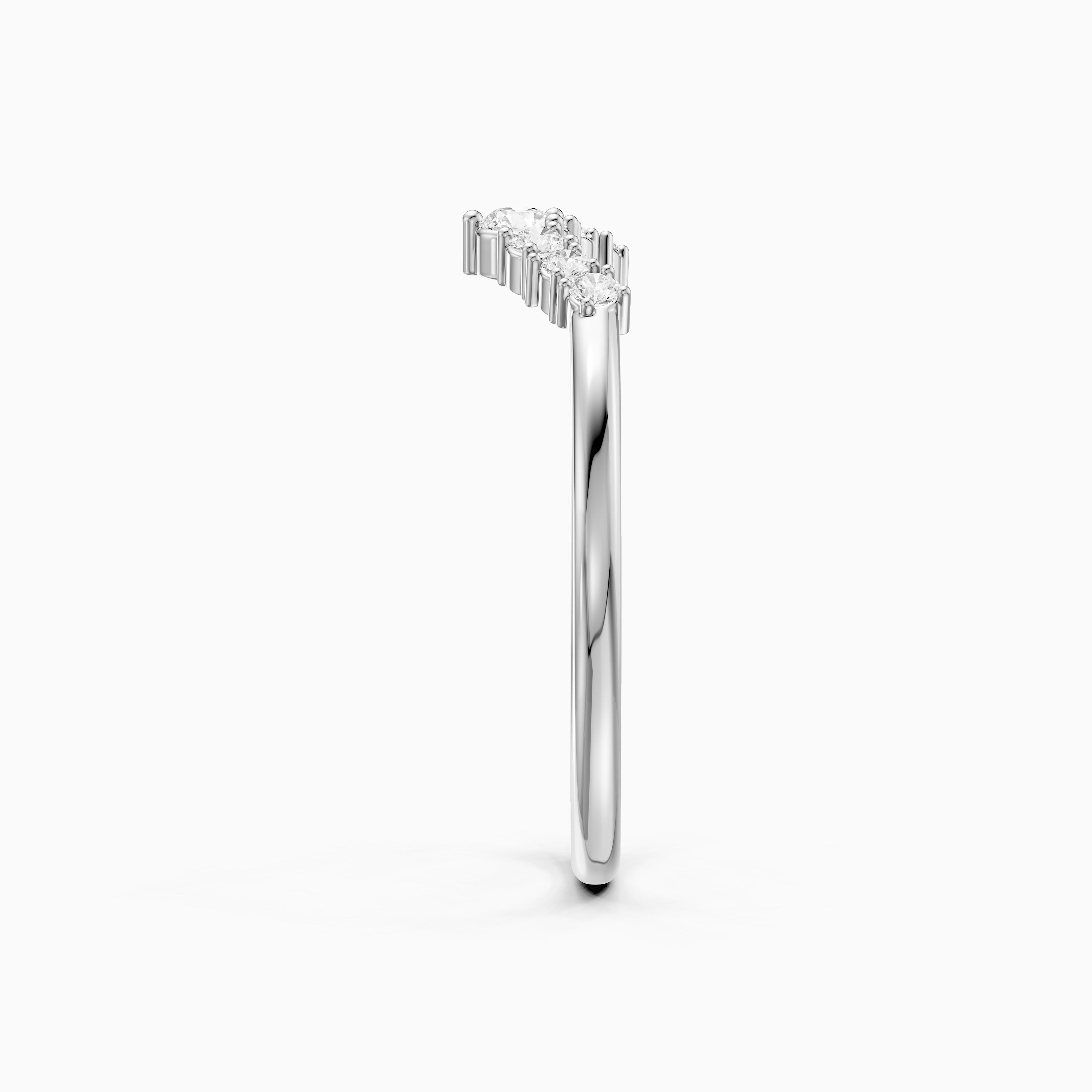 Nicki Round Lab Diamond V Shape Curved Wedding Band
