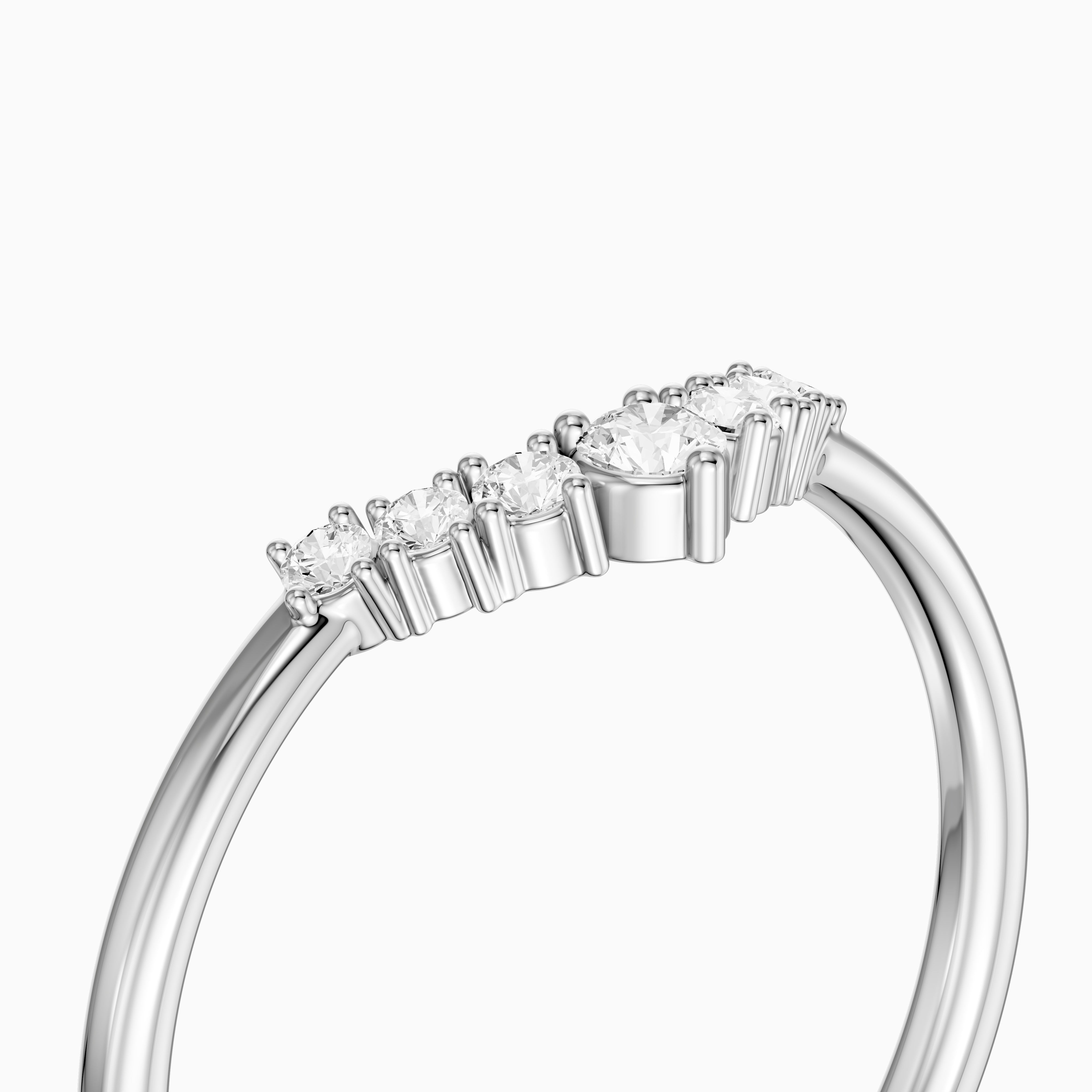 Nicki Round Lab Diamond V Shape Curved Wedding Band