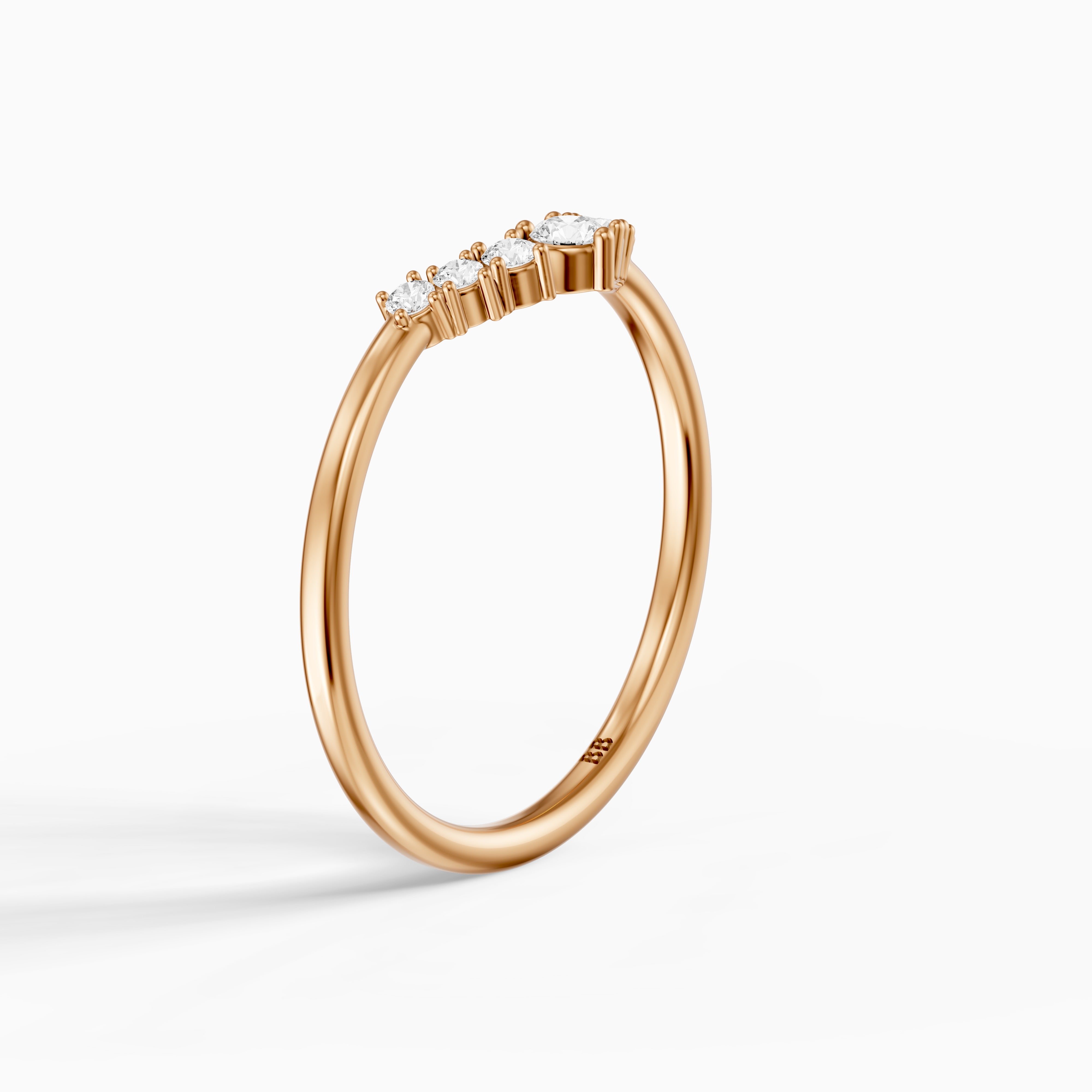 Nicki Round Lab Diamond V Shape Curved Wedding Band