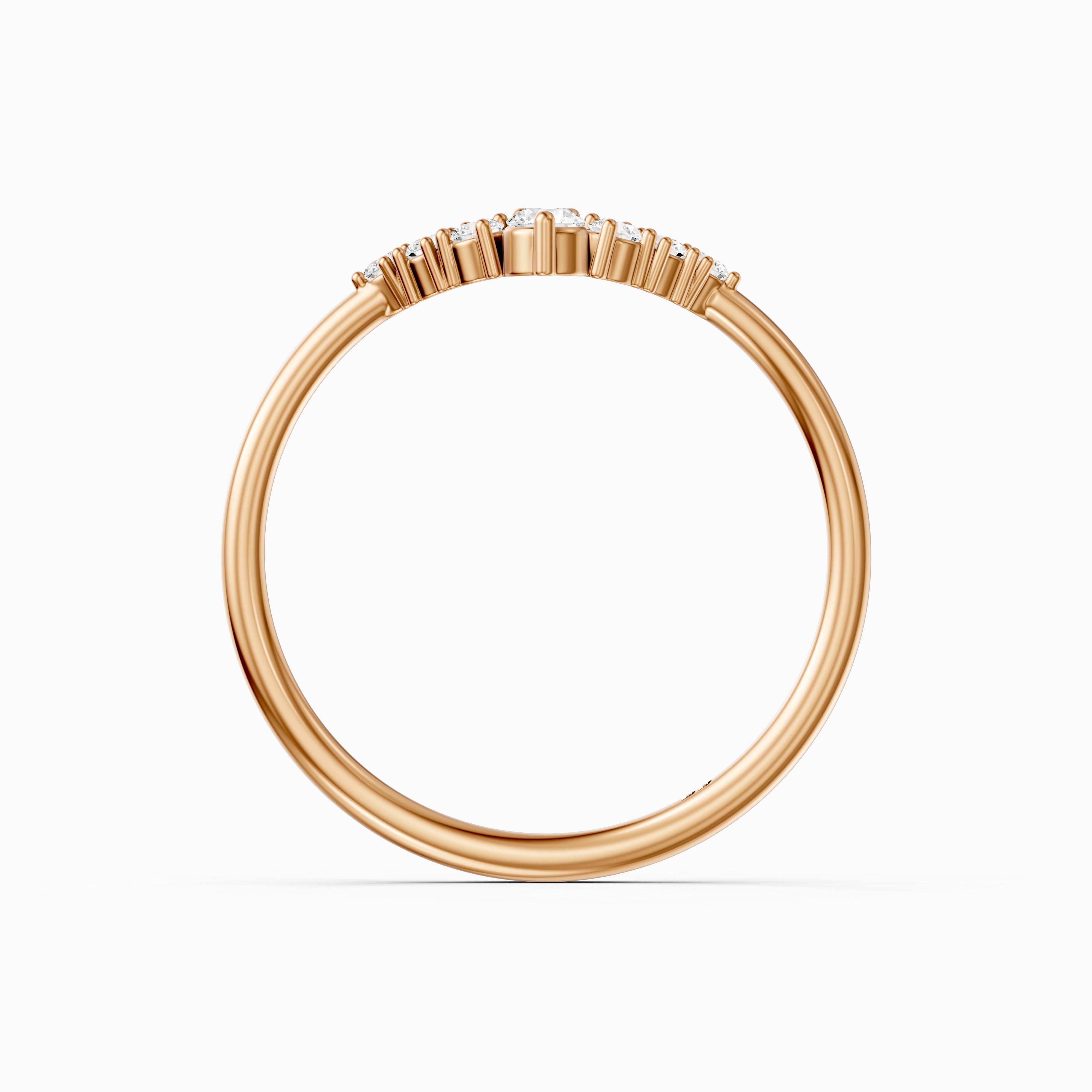 Nicki Round Lab Diamond V Shape Curved Wedding Band