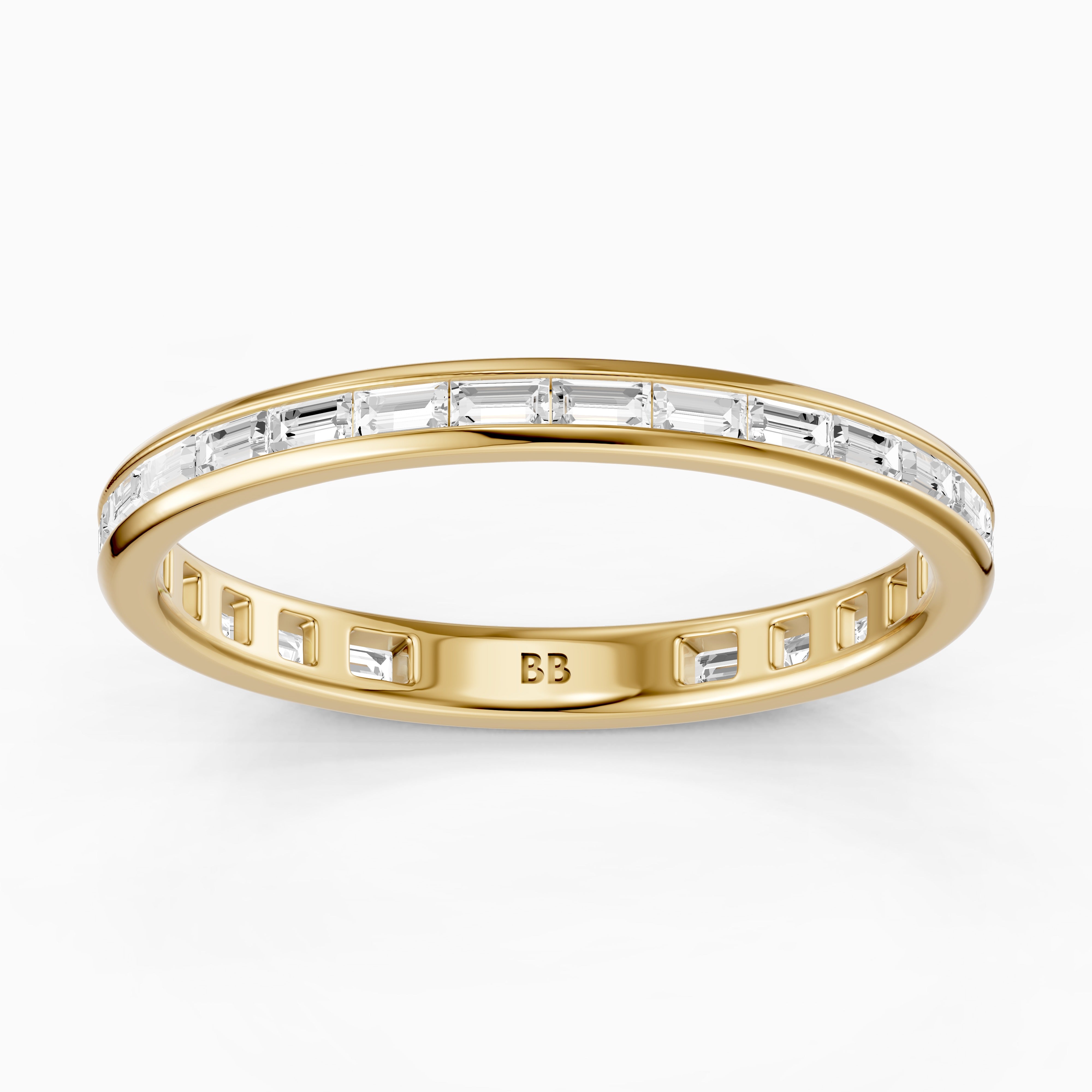 Doja Channel Set Baguette Lab Grown Diamond Stackable Eternity Band