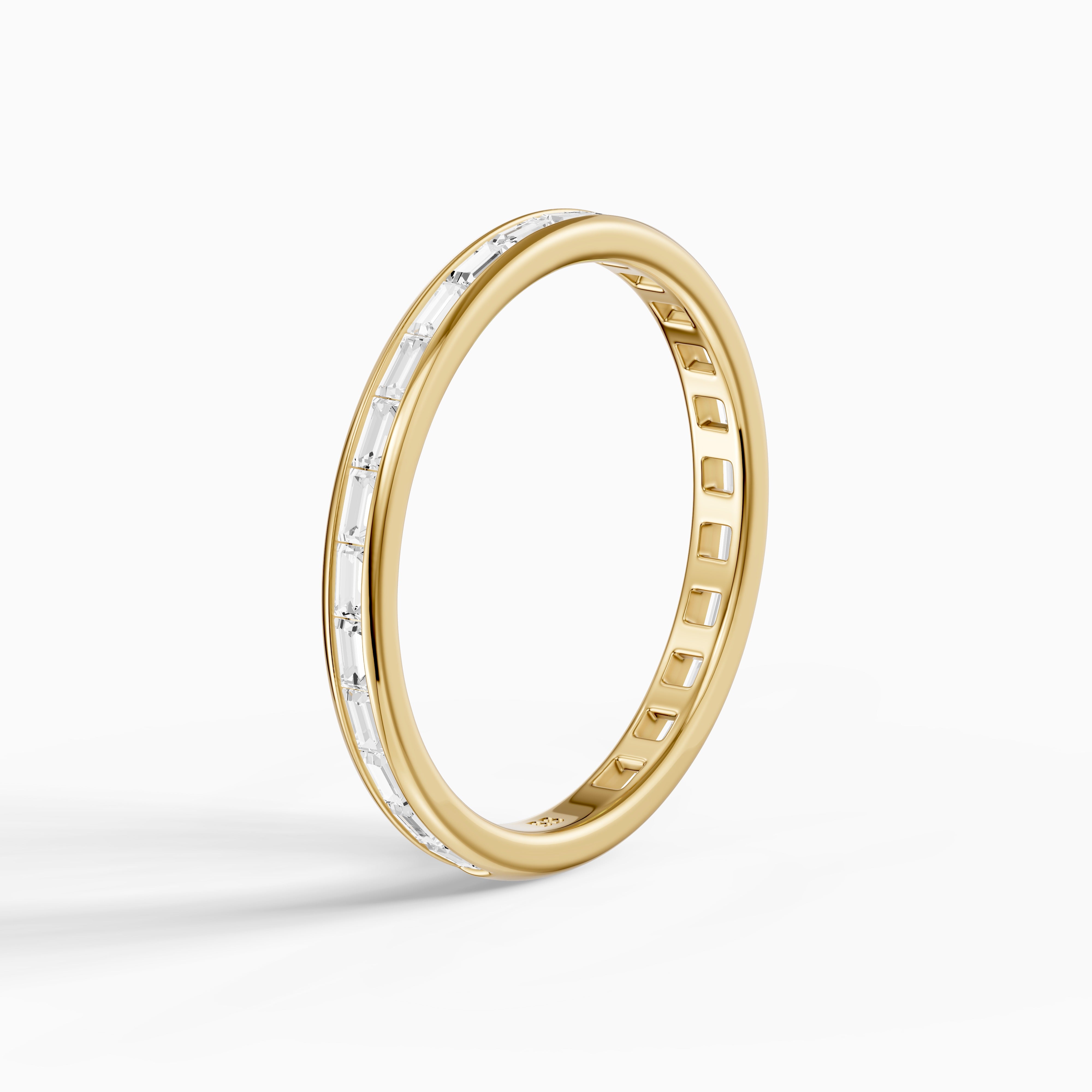 Doja Channel Set Baguette Lab Grown Diamond Stackable Eternity Band