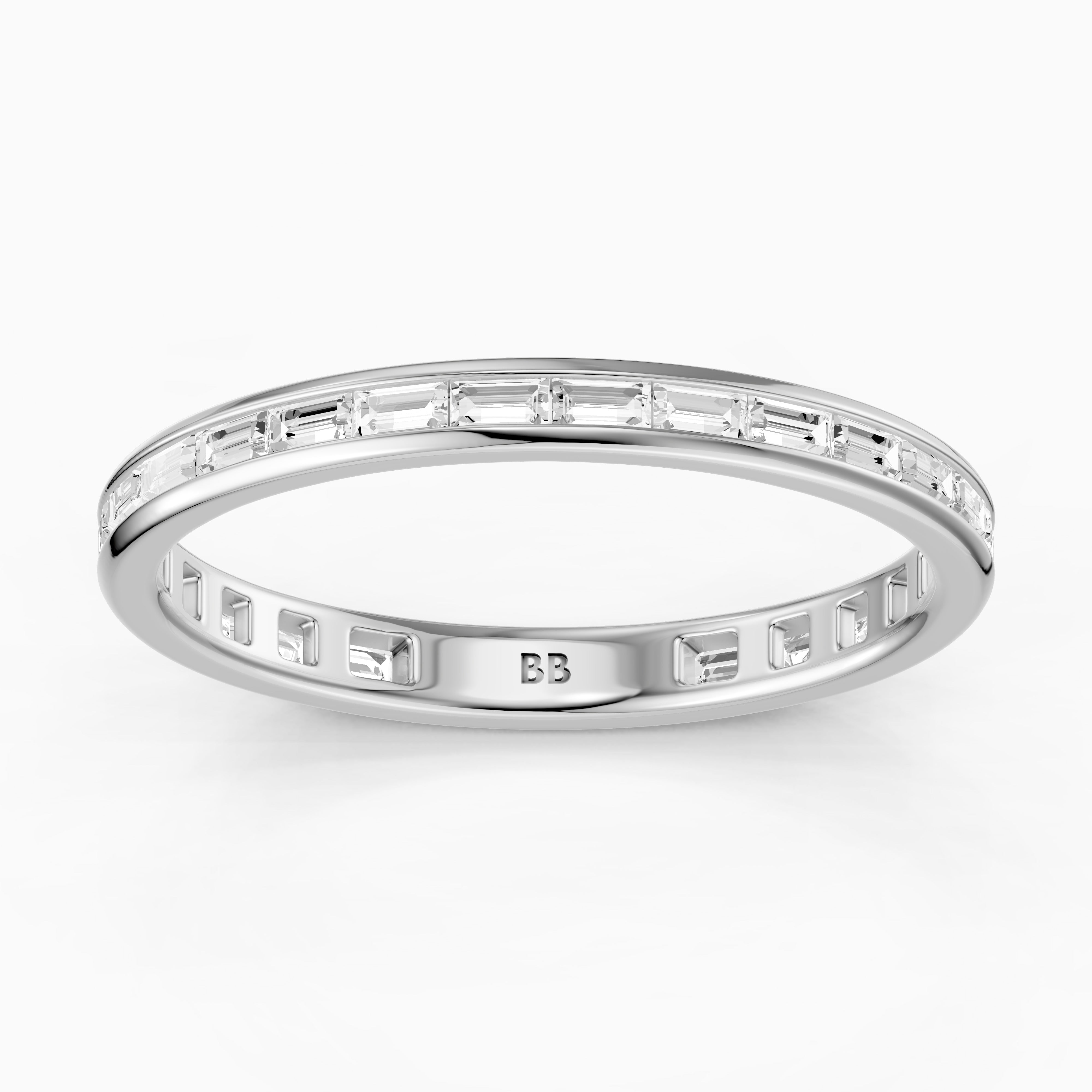 Doja Channel Set Baguette Lab Grown Diamond Stackable Eternity Band