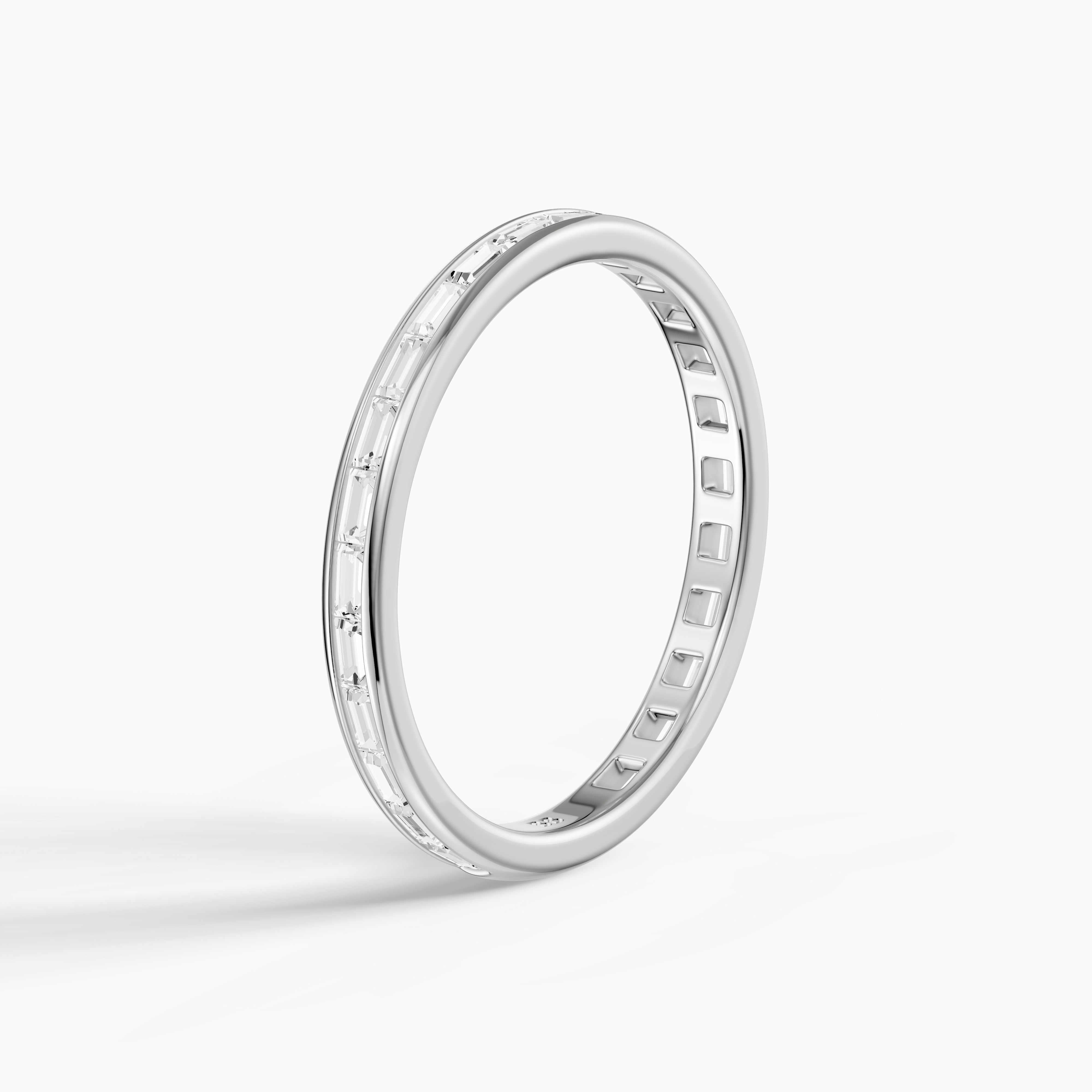 Doja Channel Set Baguette Lab Grown Diamond Stackable Eternity Band