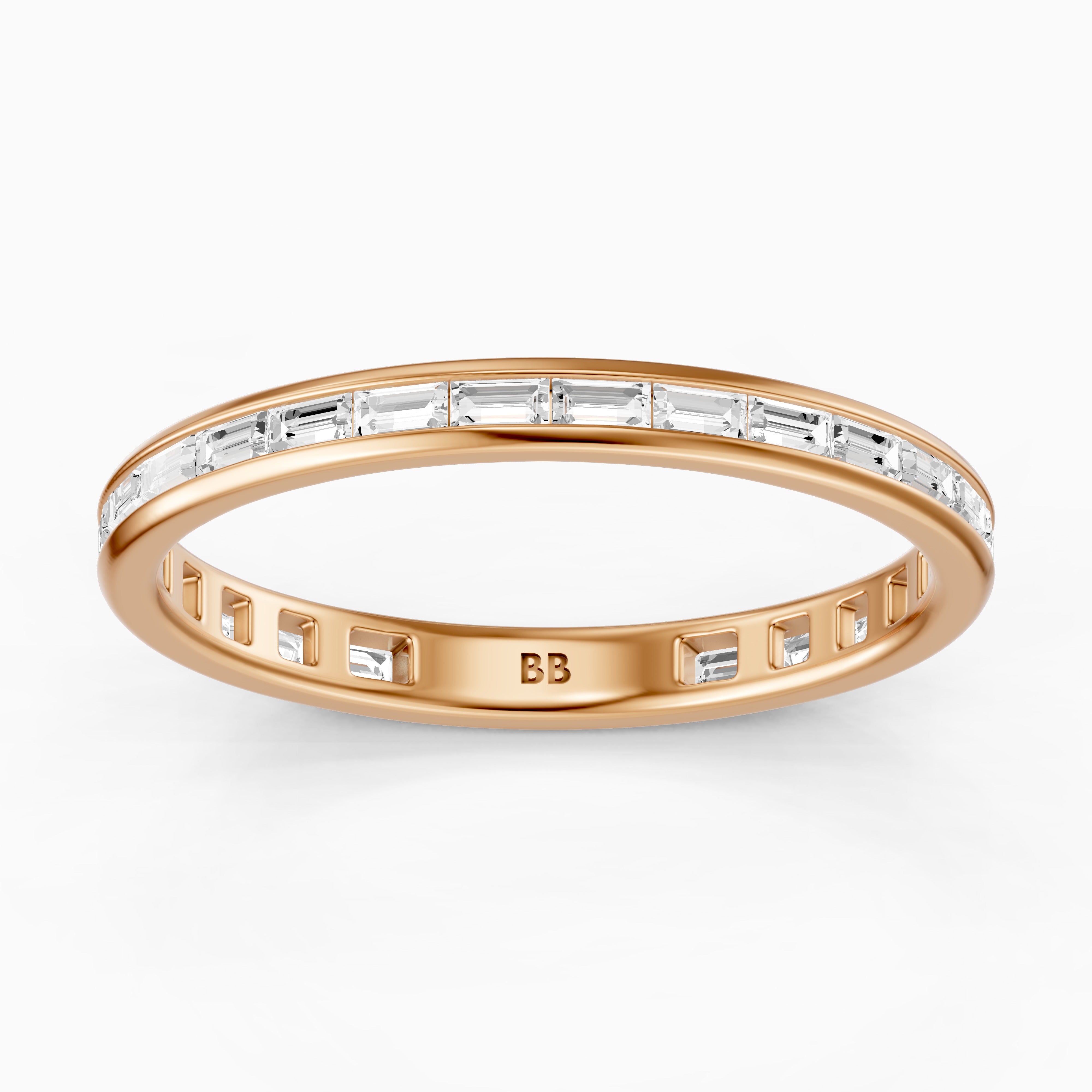 Doja Channel Set Baguette Lab Grown Diamond Stackable Eternity Band