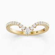 Sabrina Pear and Round Lab Grown Diamond Pavé Chevron Wedding Band