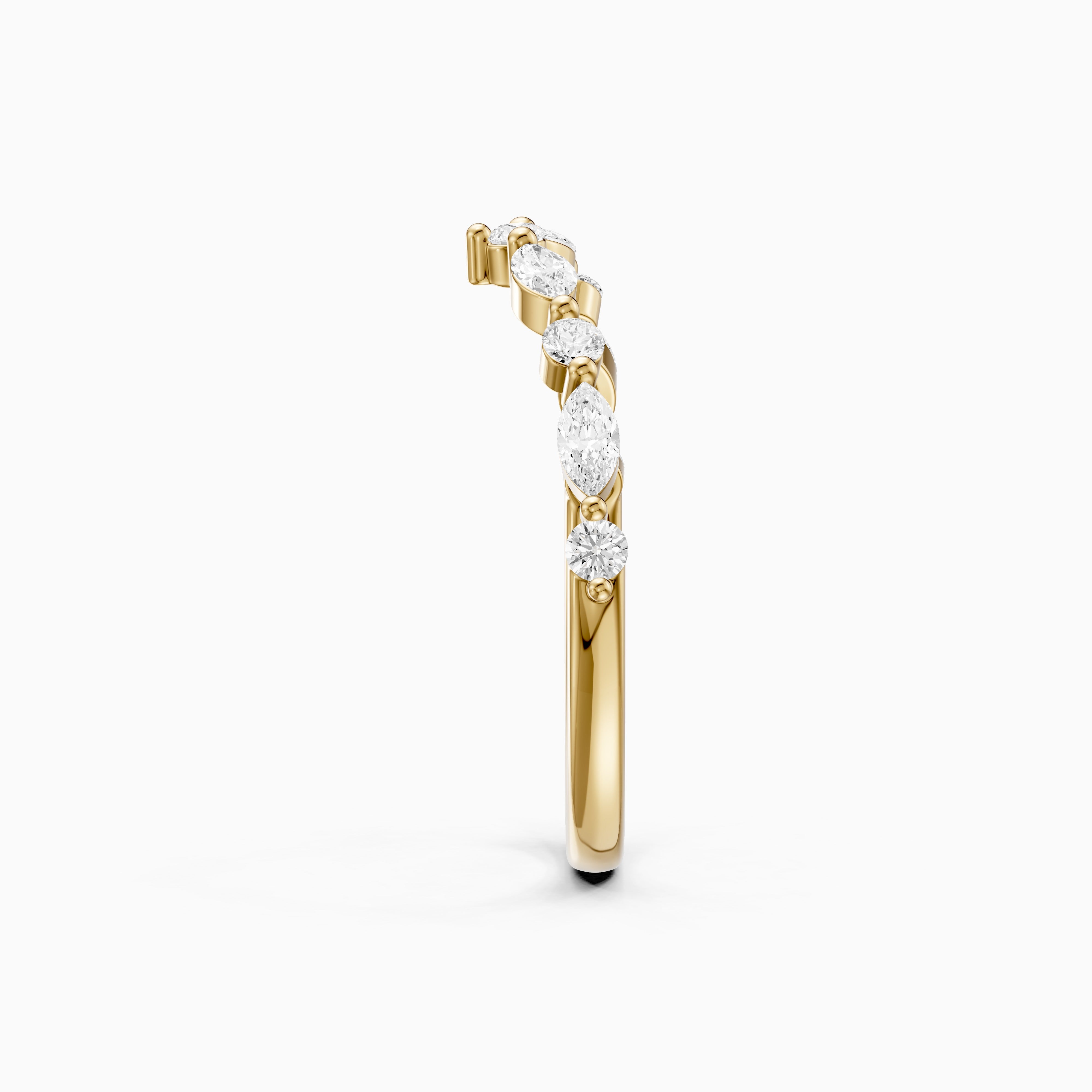 Sloane Chevron Marquise and Round Lab Diamond Wedding Band