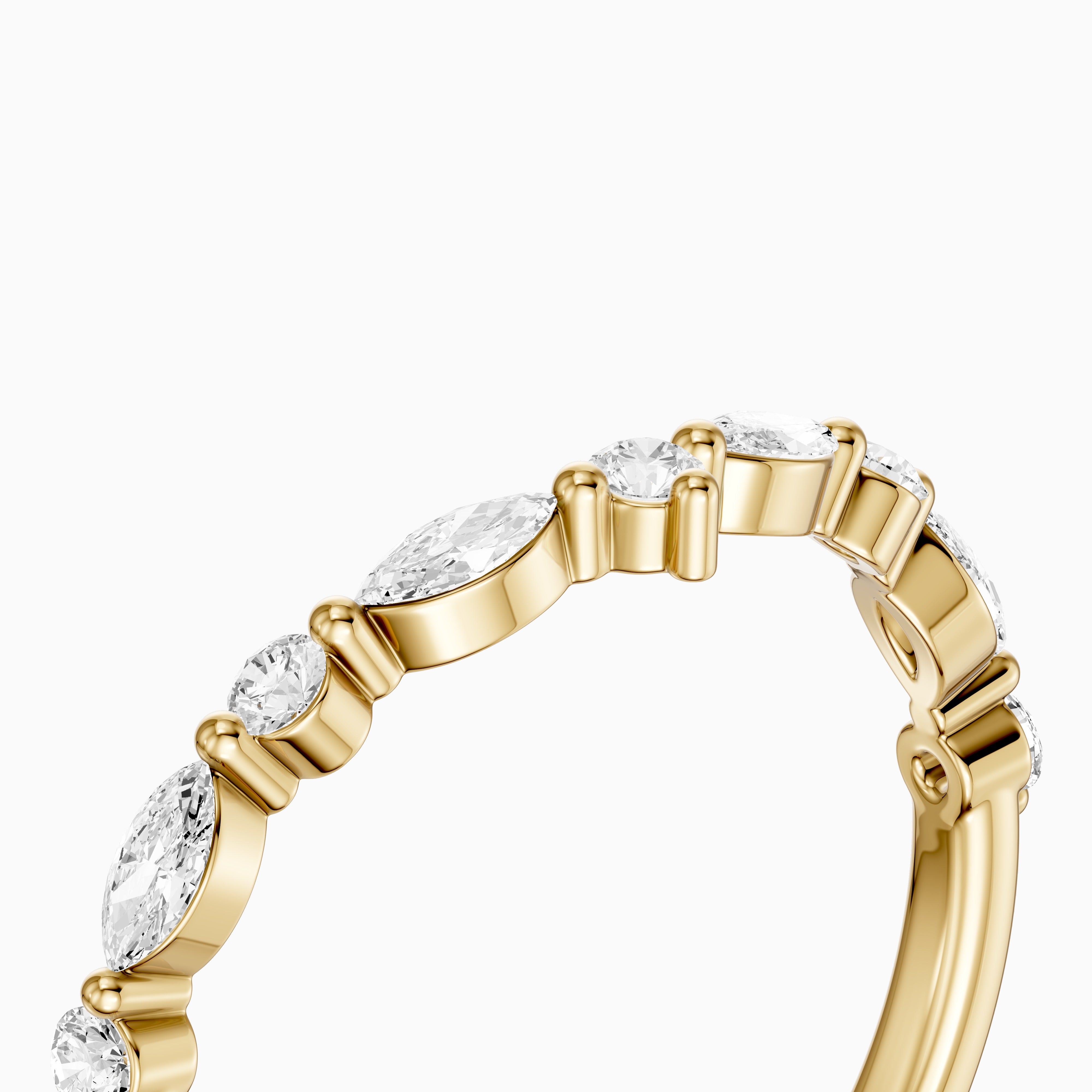 Sloane Chevron Marquise and Round Lab Diamond Wedding Band