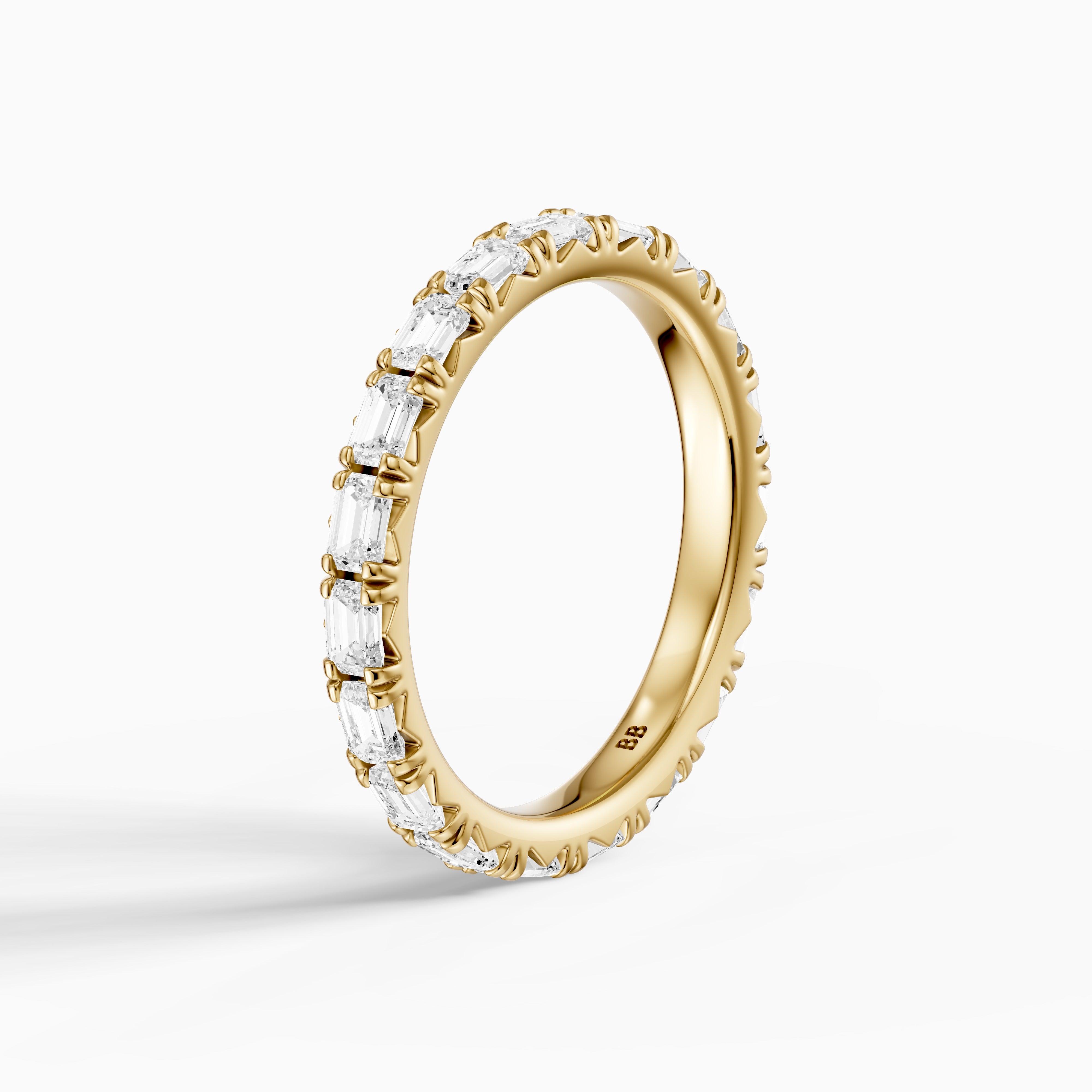 Harlow Emerald Cut Lab Grown Diamond Shared Prong Eternity Band