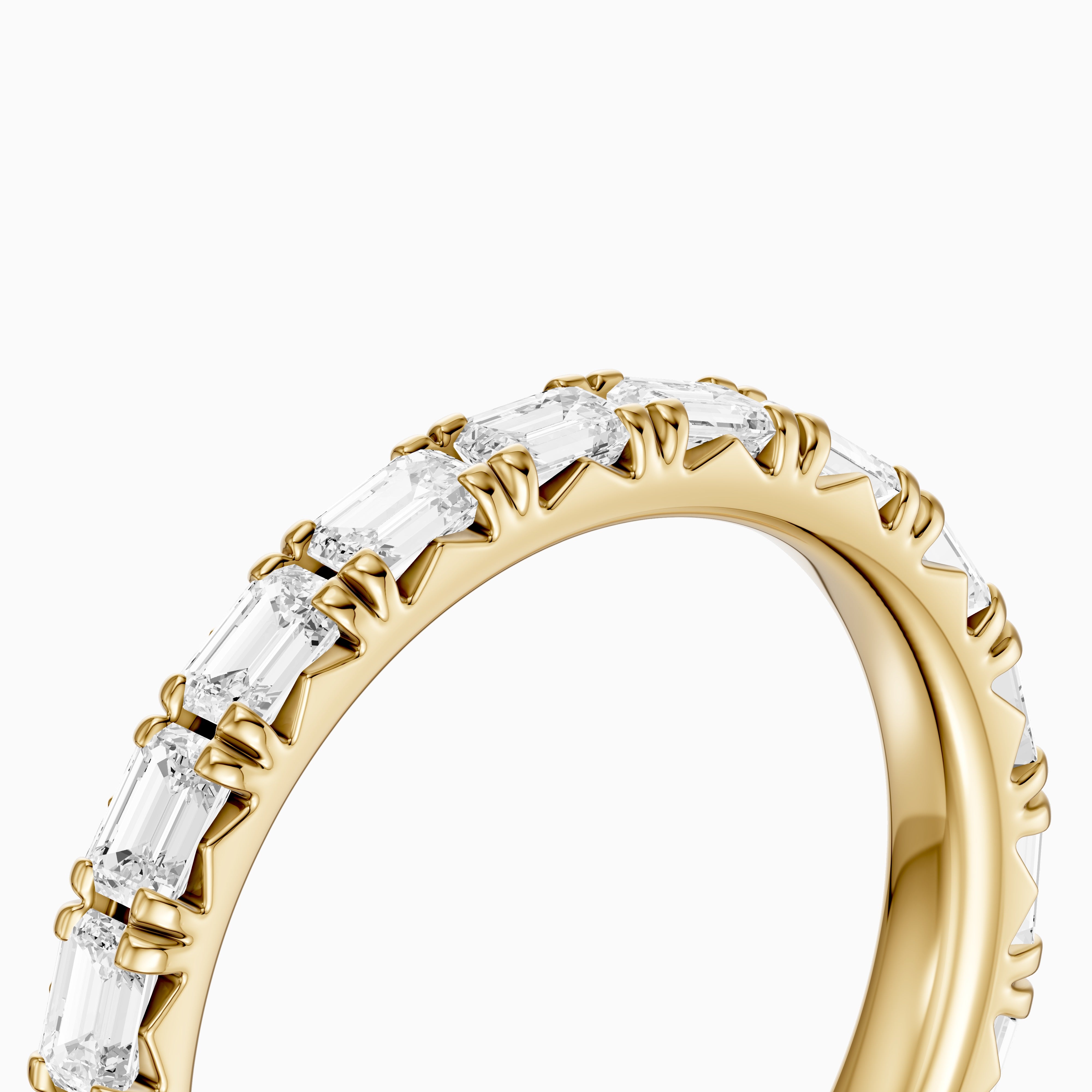 Harlow Emerald Cut Lab Grown Diamond Shared Prong Eternity Band