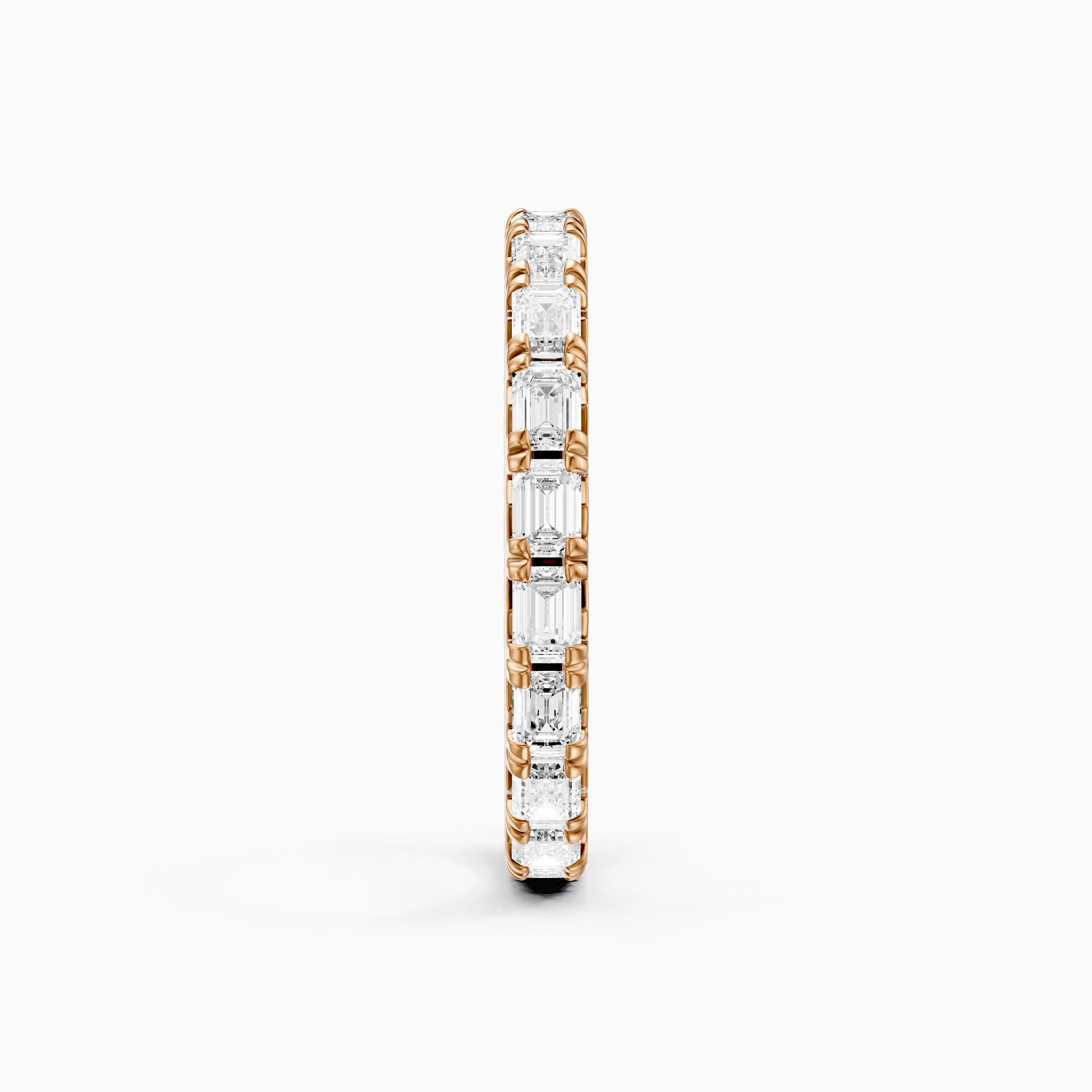 Harlow Emerald Cut Lab Grown Diamond Shared Prong Eternity Band