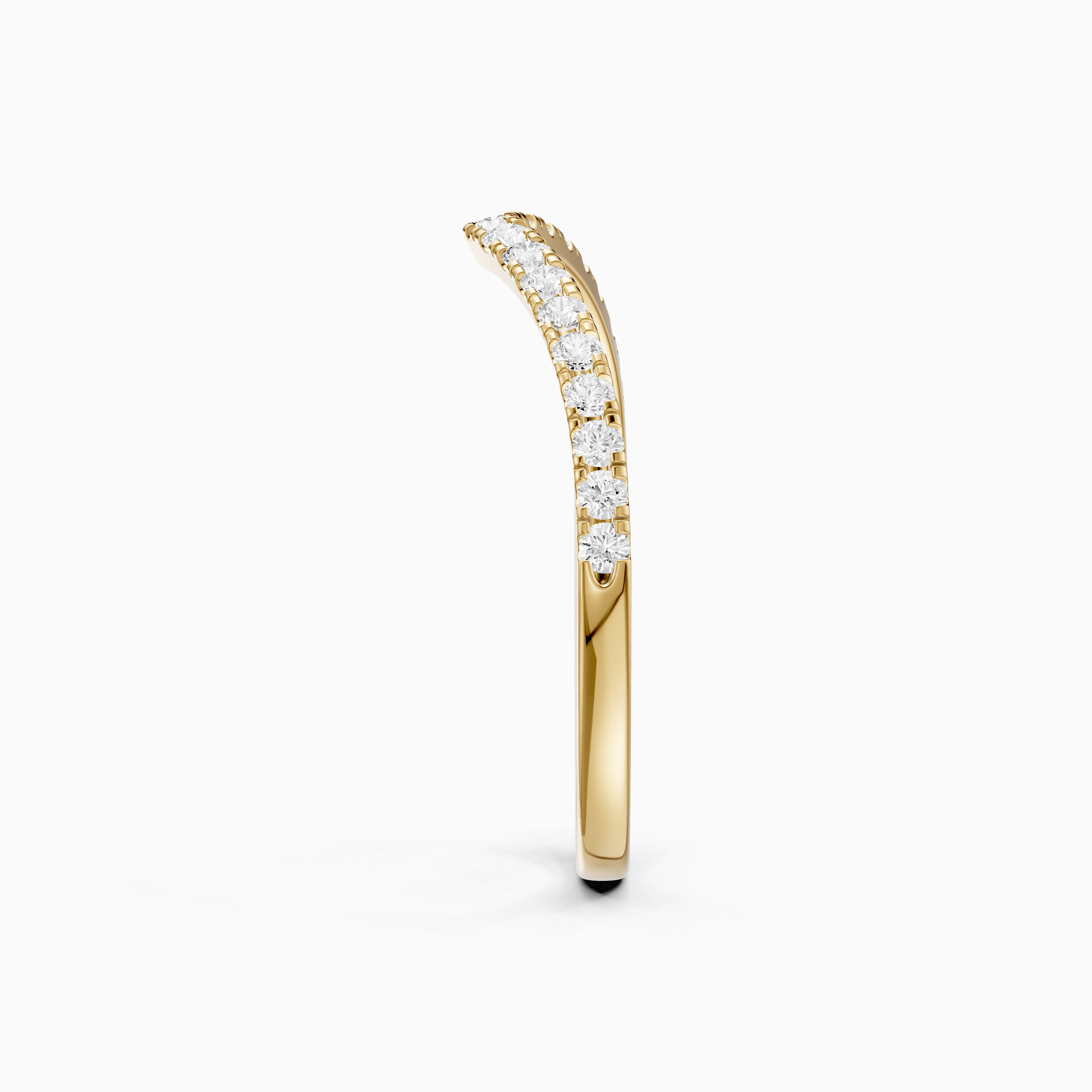 Monroe Chevron Curved Round Lab Diamond Pavé Wedding Band