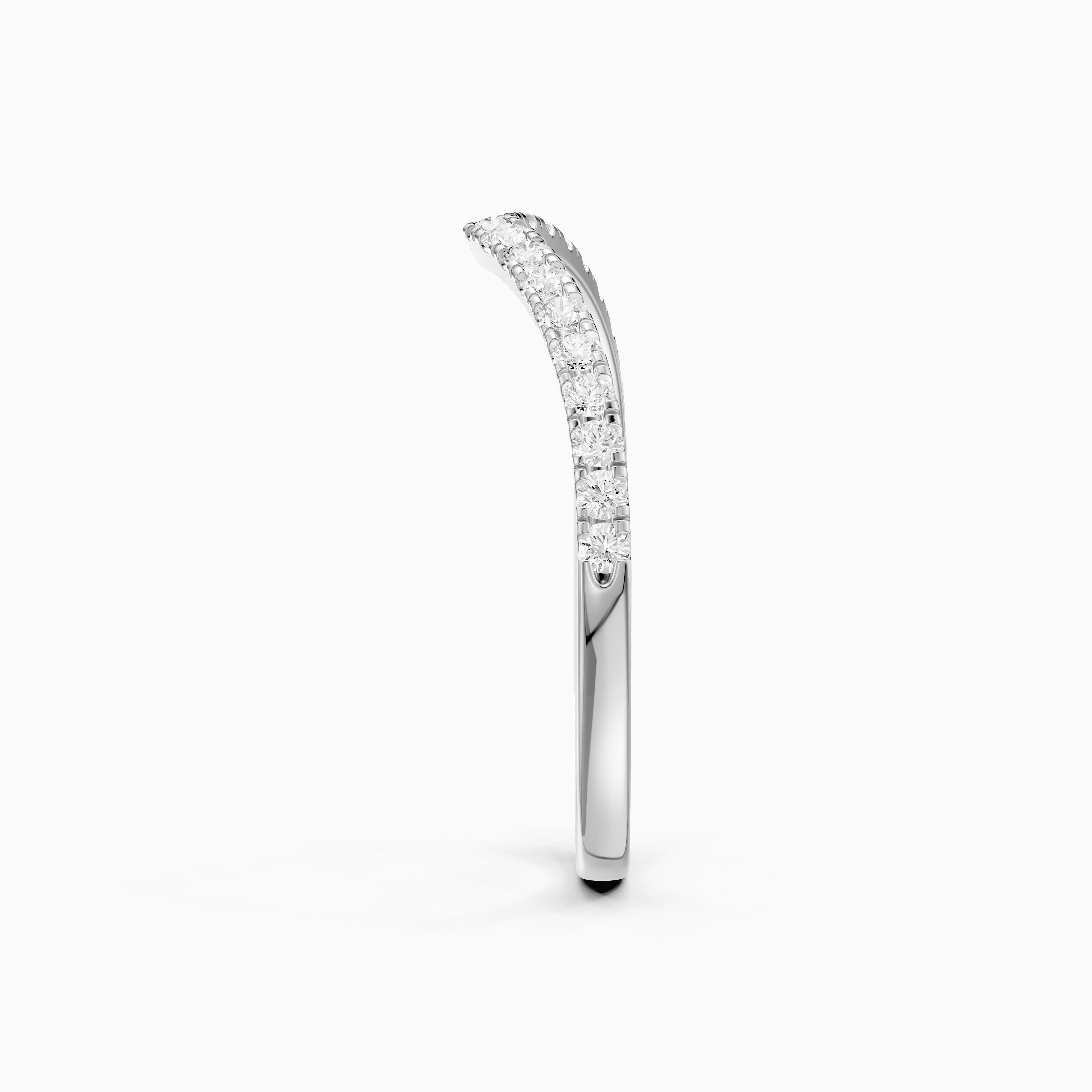 Monroe Chevron Curved Round Lab Diamond Pavé Wedding Band