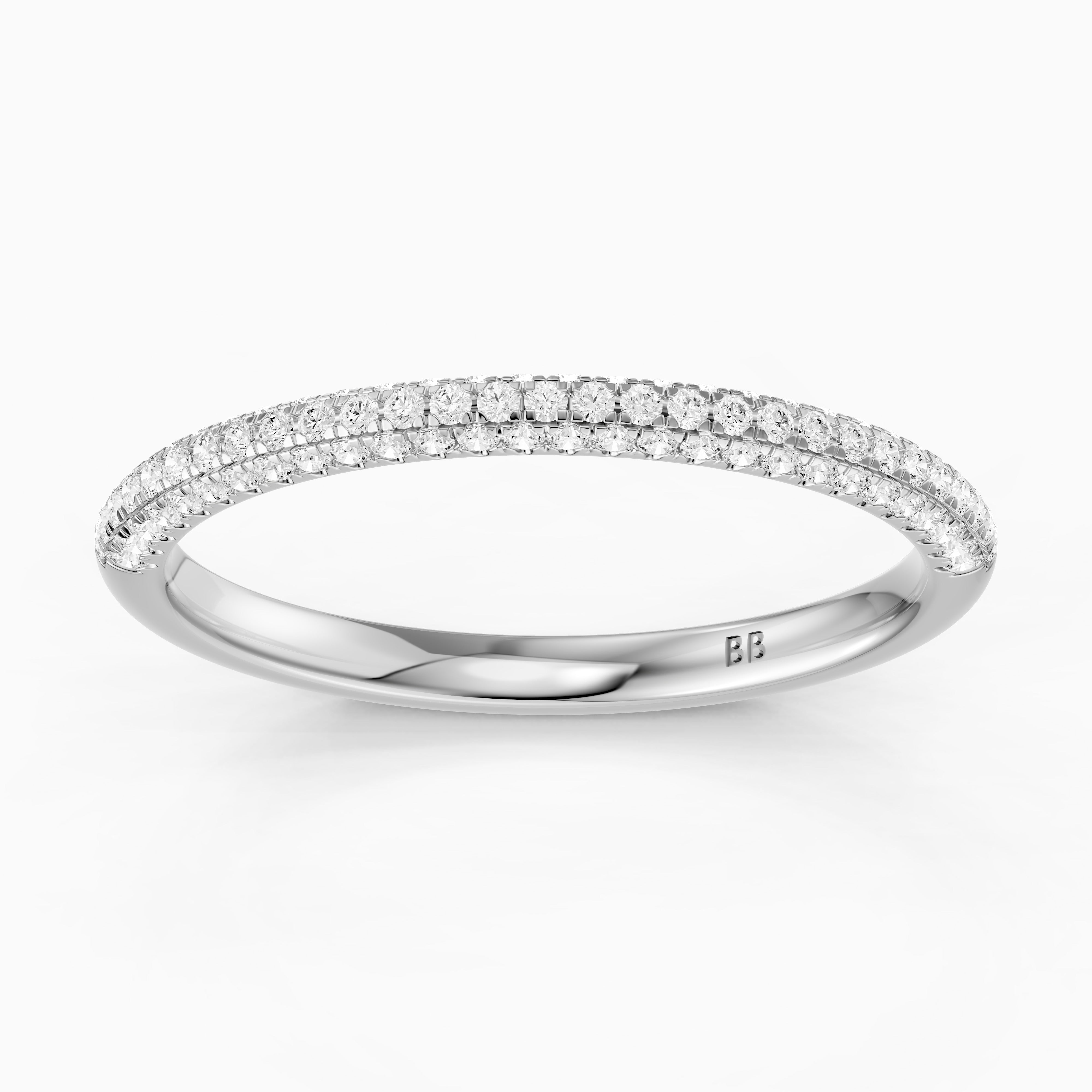 Remi Half Pave Lab Grown Diamond Stackable Eternity Band