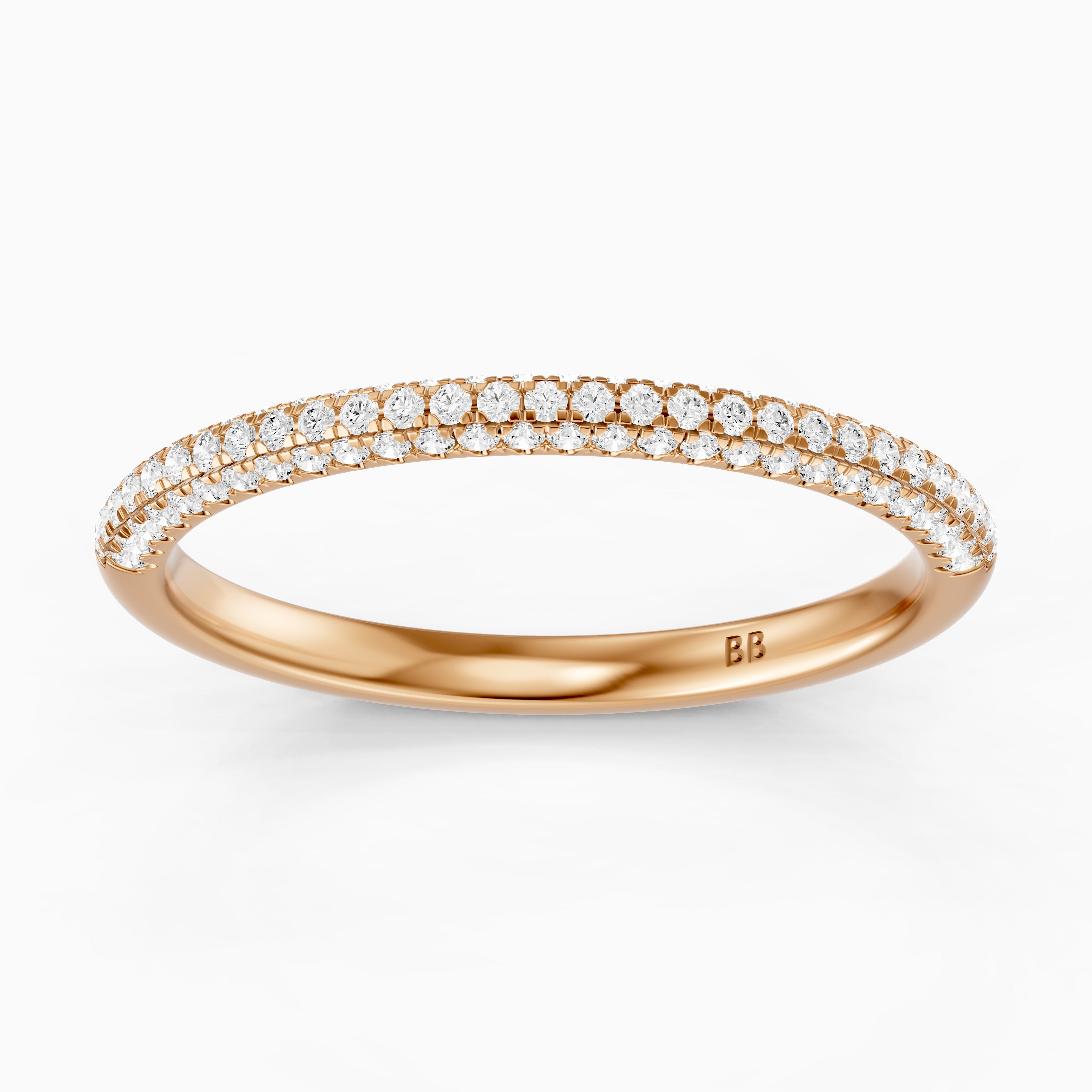 Remi Half Pave Lab Grown Diamond Stackable Eternity Band