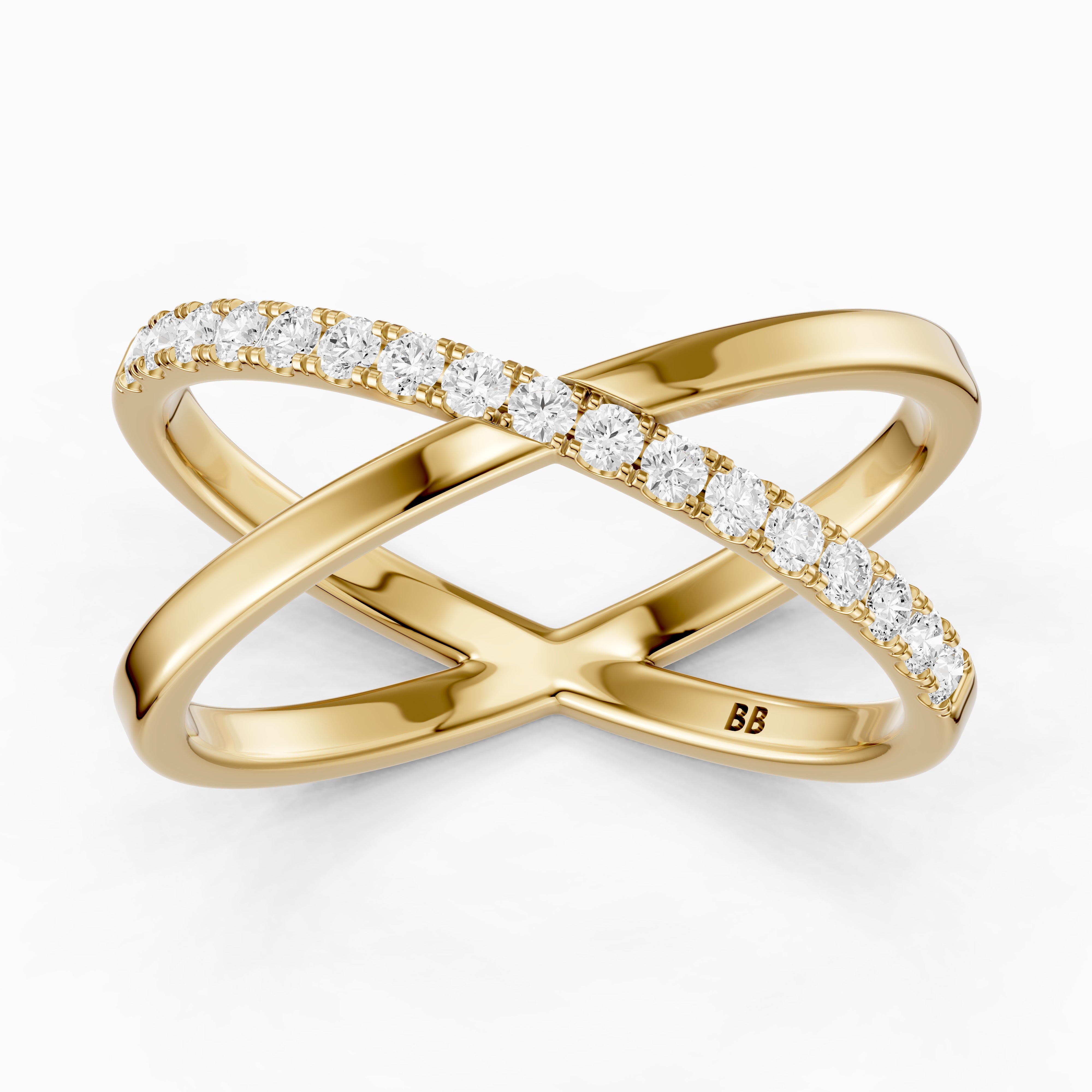 Everly Criss Cross Lab Grown Diamond Wedding Band