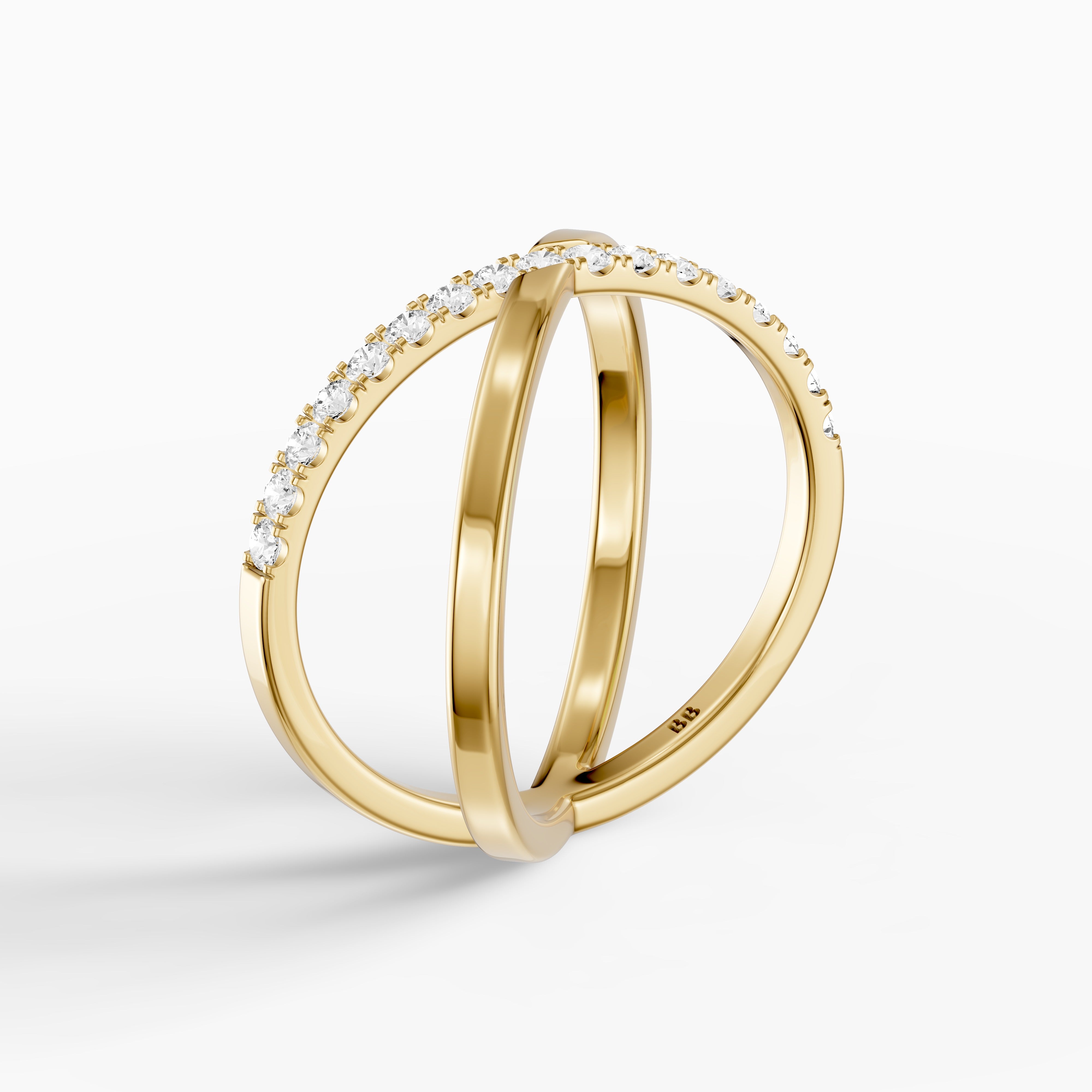 Everly Criss Cross Lab Grown Diamond Wedding Band